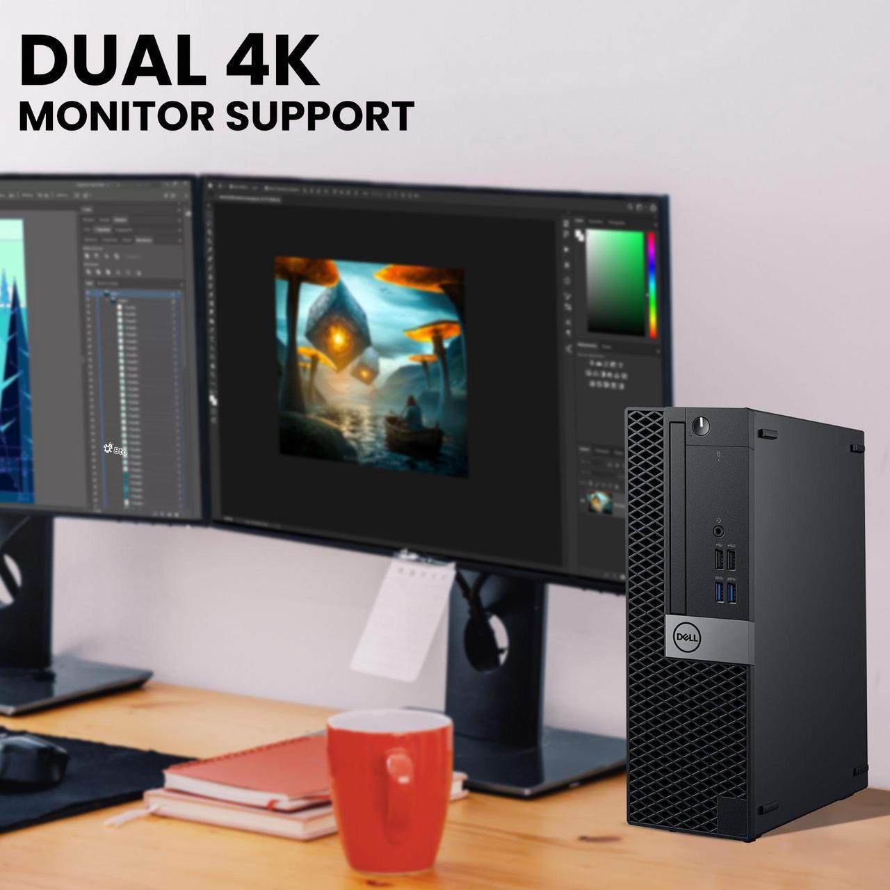 Alt view image 4 of 7 - DELL OptiPlex SFF Desktop Computer PC Intel Core i5-7500, up to 3.80 GHz,  32GB DDR4 Ram, 1TB  SSD + 1TB HDD, 24" LED Monitor, BTO Keyboard & Mouse, Built-in Wi-Fi, Windows 11 Professional (Renewed)