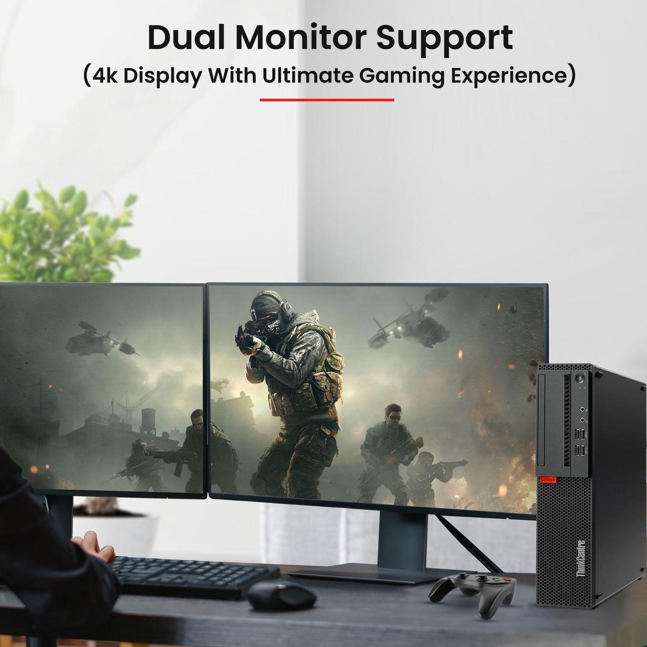 Alt view image 4 of 7 - Lenovo M800/M900 Gaming Desktop Computer PC, Intel Quad Core i5-6500 upto 3.60GHz, 32GB DDR4 Ram, 1TB SSD, Wi-Fi, NVIDIA GTX 1050 Ti, BTO RGB Keyboard & Mouse, Windows 11 Pro (Renewed)