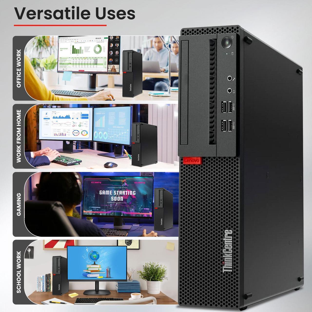 Alt view image 3 of 7 - Lenovo M800/M900 Gaming Desktop Computer PC, Intel Quad Core i5-6500 upto 3.60GHz, 32GB DDR4 Ram, 1TB SSD, Wi-Fi, NVIDIA GTX 1050 Ti, BTO RGB Keyboard & Mouse, Windows 11 Pro (Renewed)