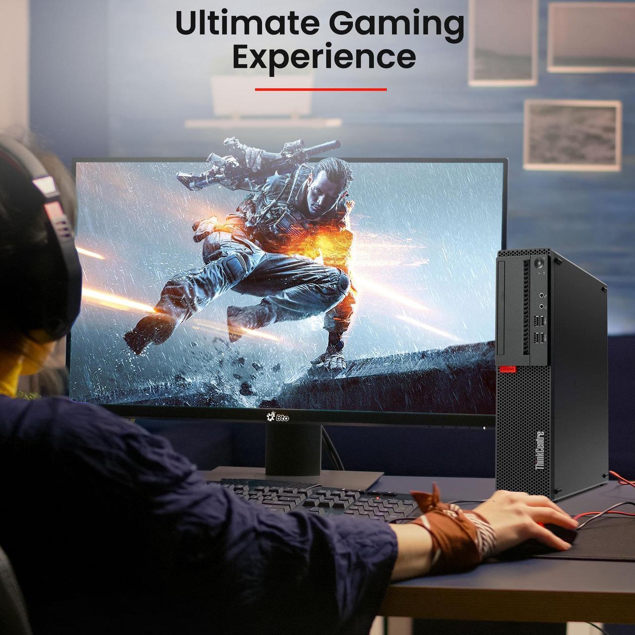 Alt view image 5 of 7 - Lenovo M800/M900 Gaming Desktop Computer PC, Intel Quad Core i5-6500 upto 3.60GHz, 32GB DDR4 Ram, 1TB SSD, Wi-Fi, NVIDIA GTX 1050 Ti, BTO RGB Keyboard & Mouse, Windows 11 Pro (Renewed)