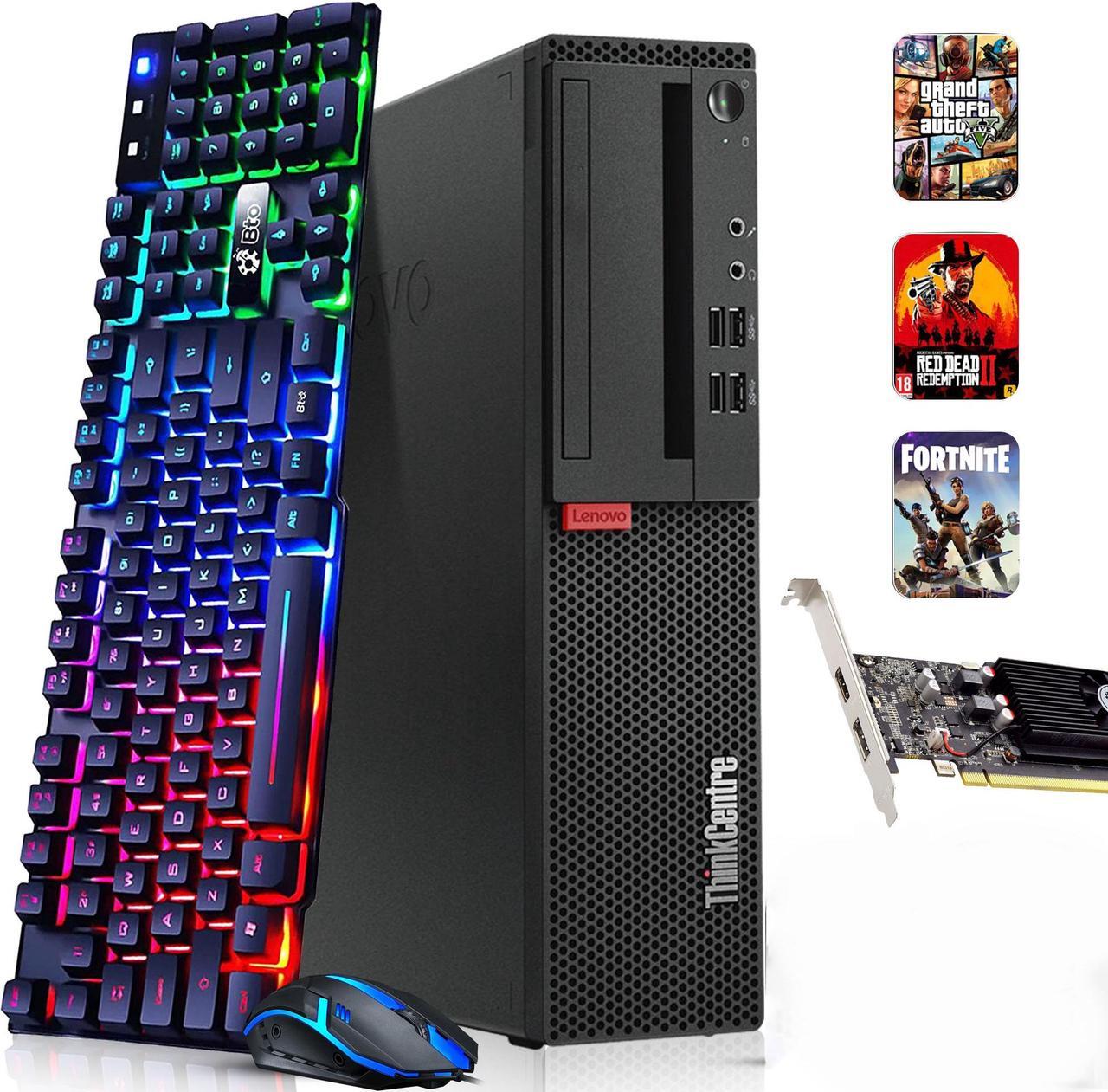 Main image of Lenovo M800/M900 Gaming Desktop Computer PC, Intel Quad Core i5-6500 upto 3.60GHz, 32GB DDR4 Ram, 1TB SSD, Wi-Fi, NVIDIA GTX 1050 Ti, BTO RGB Keyboard & Mouse, Windows 11 Pro (Renewed)