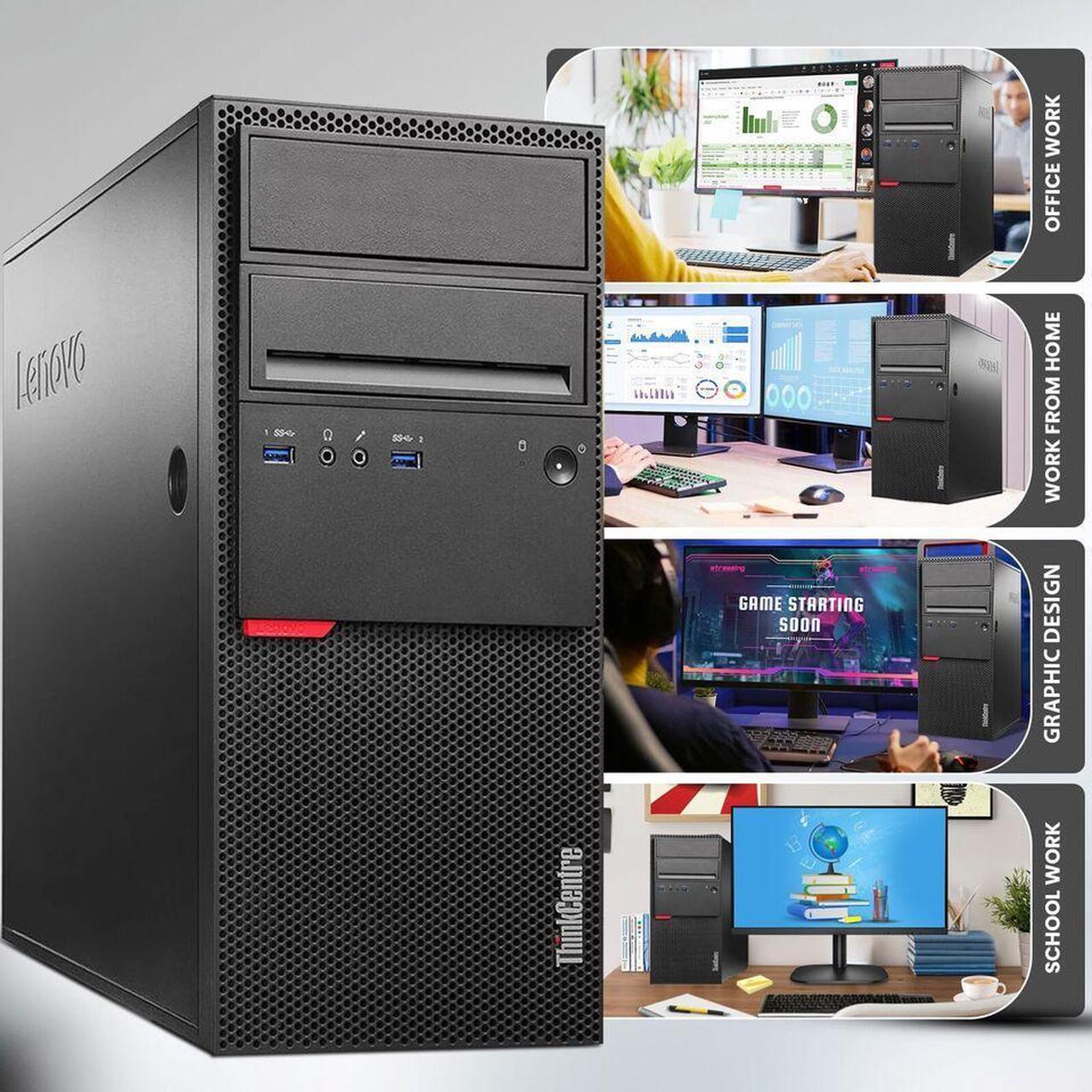 Alt view image 7 of 7 - Lenovo ThinkCentre M700 Tower Desktop Gaming PC Intel Quad Core i5-6th 16GB DDR4 Ram, 1TB SSD 22" LED BTO RGB Keyboard & Mouse, Nvidia GTX 1660s 6gb DDR6, Window 11 Professional (Renewed)