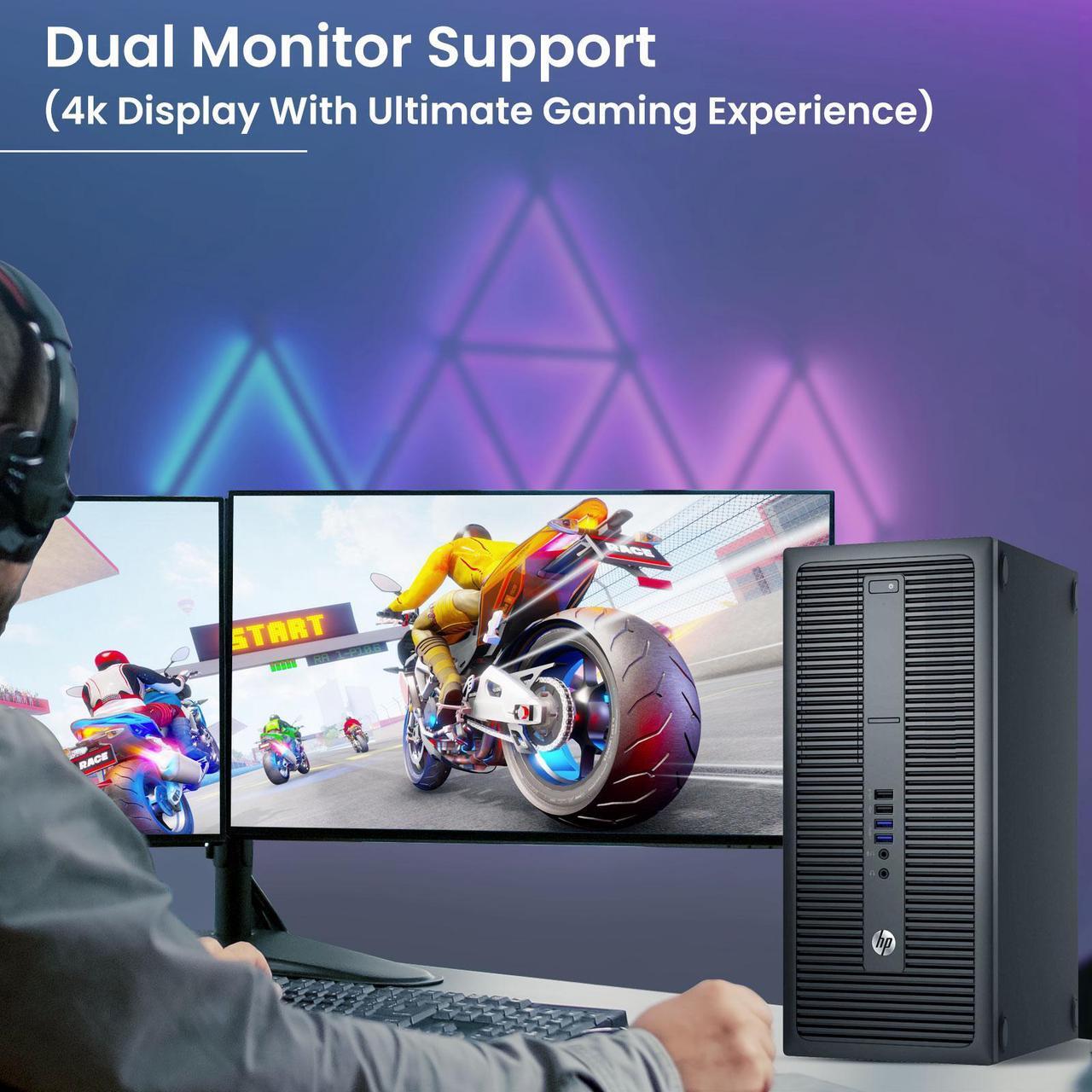 Alt view image 3 of 7 - HP ProDesk/EliteDesk Tower G1 Desktop Gaming PC Intel Quad Core i5-4th 16GB DDR3 Ram 1TB SSD, 22" LED BTO RGB Keyboard & Mouse Nvidia GTX 1660s 6gb DDR6 Window 11 Professional (Renewed)