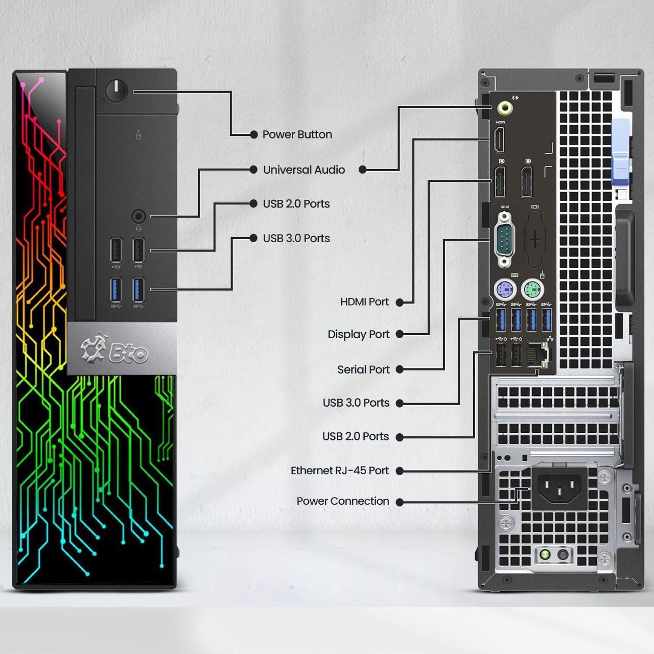 Alt view image 2 of 4 - Dell OptiPlex 7040 RGB SFF Desktop Computer PC Intel Quad Core i5-6500 up to 3.60GHz, 32GB DDR4 Ram,1TB SSD,24 Inch Monitor, Wi-Fi Adapter, BTO RGB Keyboard & Mouse, Windows 11 Pro (Renewed)