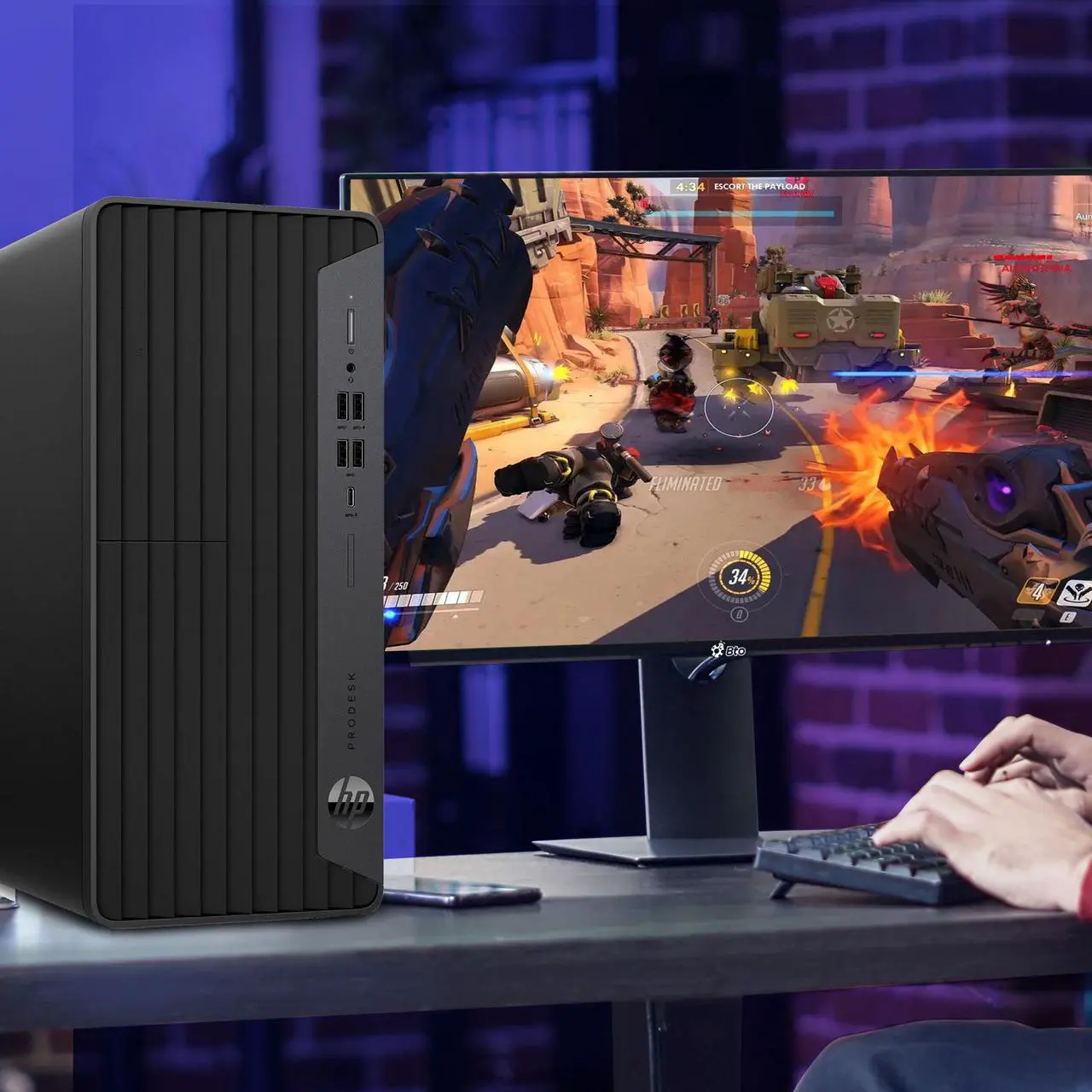 Alt view image 3 of 7 - HP ProDesk 600 G6 Tower Desktop PC, Intel Hexa Core i5-10500 10th Gen. Processor up to 4.50 GHz, 16GB DDR4 Ram, 256GB Nvme,24 Inch Monitor,Keyboard & Mouse, Built-in Wi-Fi, Windows 11 Professional