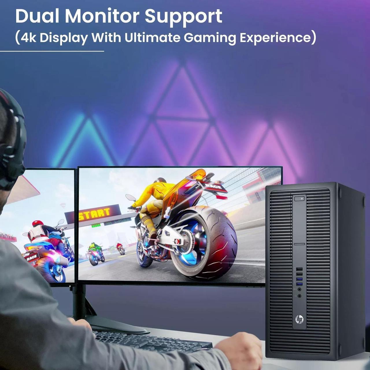 Alt view image 2 of 7 - HP 800 G2 Tower Desktop Computer PC, Intel Quad Core i7-6700 upto 4.00GHz, 32GB DDR4 Ram, 1TB SSD,NVIDIA GeForce GTX 1050Ti, Wi-Fi & Bluetooth, RGB Keyboard & Mouse, Windows 11 Professional