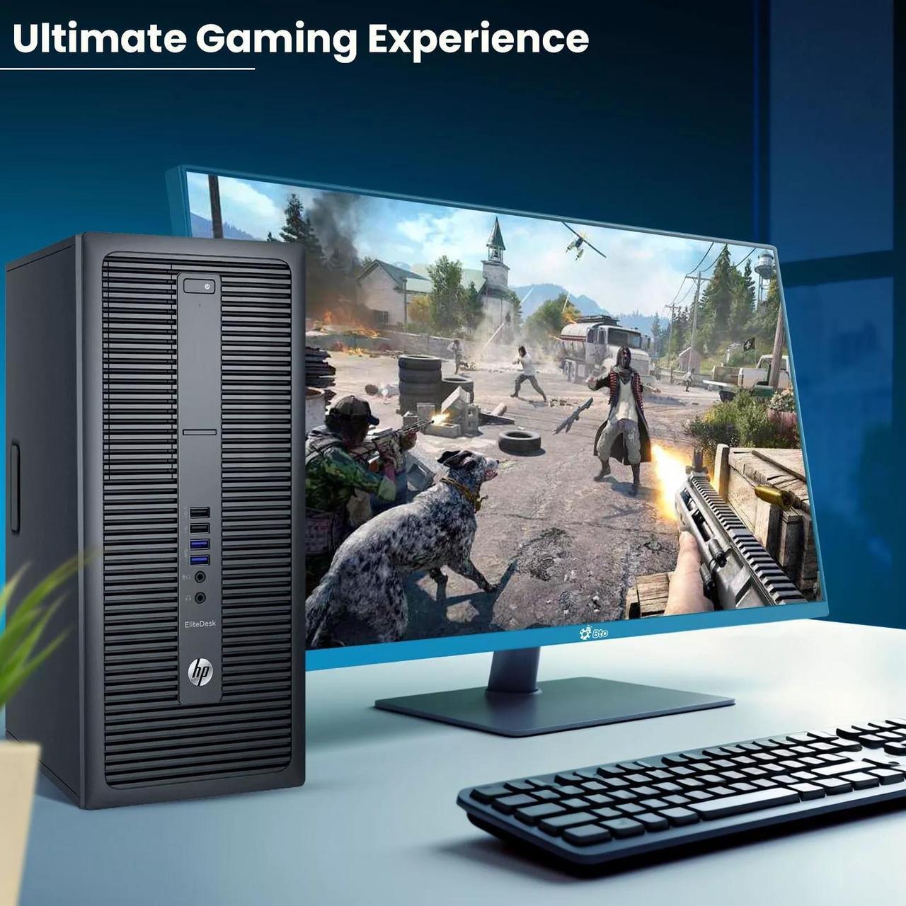 Alt view image 4 of 7 - HP 800 G2 Tower Desktop Computer PC, Intel Quad Core i7-6700 upto 4.00GHz, 32GB DDR4 Ram, 1TB SSD,NVIDIA GeForce GTX 1050Ti, Wi-Fi & Bluetooth, RGB Keyboard & Mouse, Windows 11 Professional
