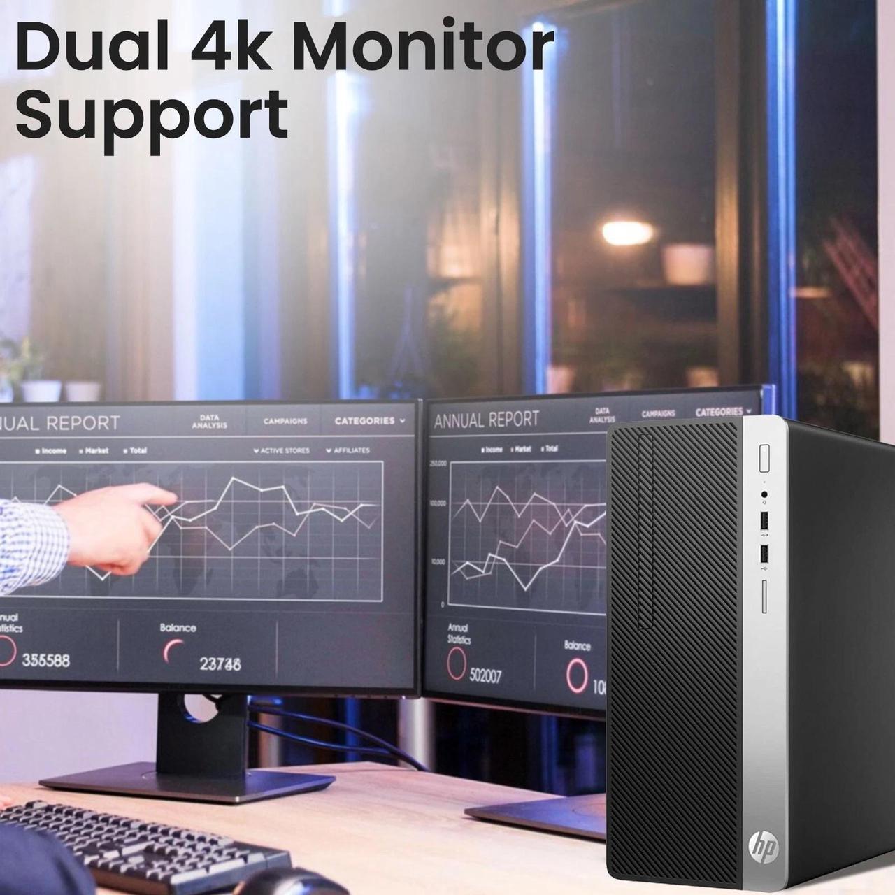 Alt view image 6 of 6 - HP EliteDesk 800 G3 Tower Desktop Computer PC, Intel Quad Core i5-6500 upto 3.60GHz, 16GB DDR4 Ram, 512GB SSD, Built-in Wi-Fi , Keyboard & Mouse, Windows 11 Professional (Refurbished)