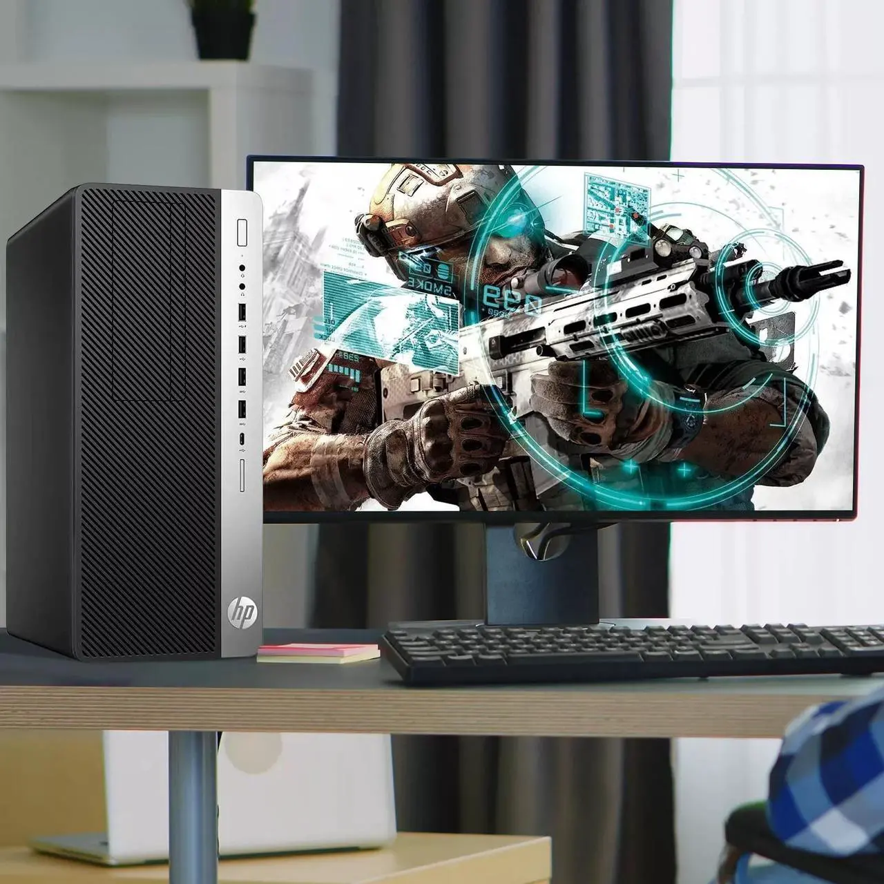 Alt view image 4 of 7 - HP EliteDesk 800 G3 Tower Desktop Computer PC, Intel Quad Core i5-6500 upto 3.60GHz, 16GB DDR4 Ram,512GB SSD, 22Inch Monitor, NVIDIA GT1030, Wi-Fi, RGB Keyboard & Mouse, Windows 11 Professional