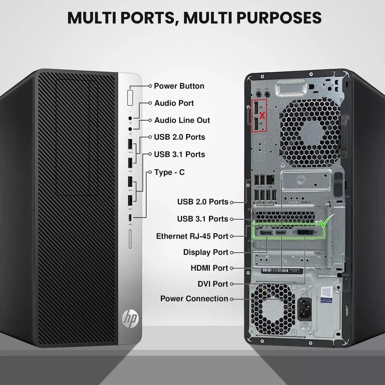 Alt view image 2 of 7 - HP EliteDesk 800 G3 Tower Desktop Computer PC, Intel Quad Core i5-6500 upto 3.60GHz, 16GB DDR4 Ram,512GB SSD, 22Inch Monitor, NVIDIA GT1030, Wi-Fi, RGB Keyboard & Mouse, Windows 11 Professional
