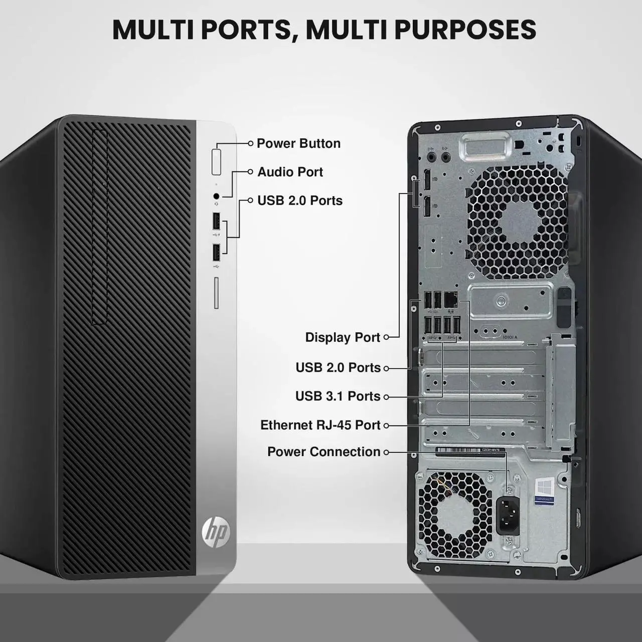 Alt view image 3 of 7 - HP EliteDesk 800 G3 Tower Desktop Computer PC, Intel Quad Core i5-6500 upto 3.60GHz, 16GB DDR4 Ram,1TB SSD,24Inch Monitor, NVIDIA GT1030, Wi-Fi, RGB Keyboard & Mouse, Windows 11 Professional