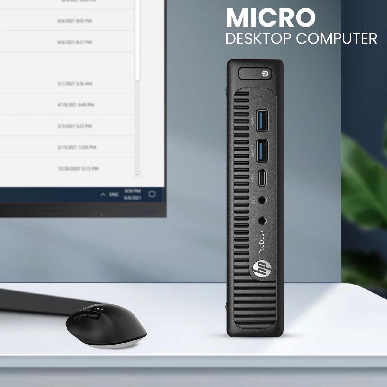 Alt view image 4 of 7 - HP EliteDesk 800 G2 Tiny Desktop Computer PC, Intel Quad Core i7-6700T upto 3.60GHz, 16GB DDR4 Ram, 256GB SSD, Built-in Wi-Fi , Keyboard & Mouse, Windows 11 Professional (Refurbished)