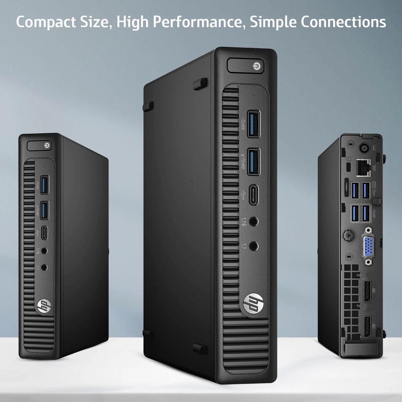 Alt view image 3 of 7 - HP EliteDesk 800 G2 Tiny Desktop Computer PC, Intel Quad Core i7-6700T upto 3.60GHz, 16GB DDR4 Ram, 256GB SSD, Built-in Wi-Fi , Keyboard & Mouse, Windows 11 Professional (Refurbished)