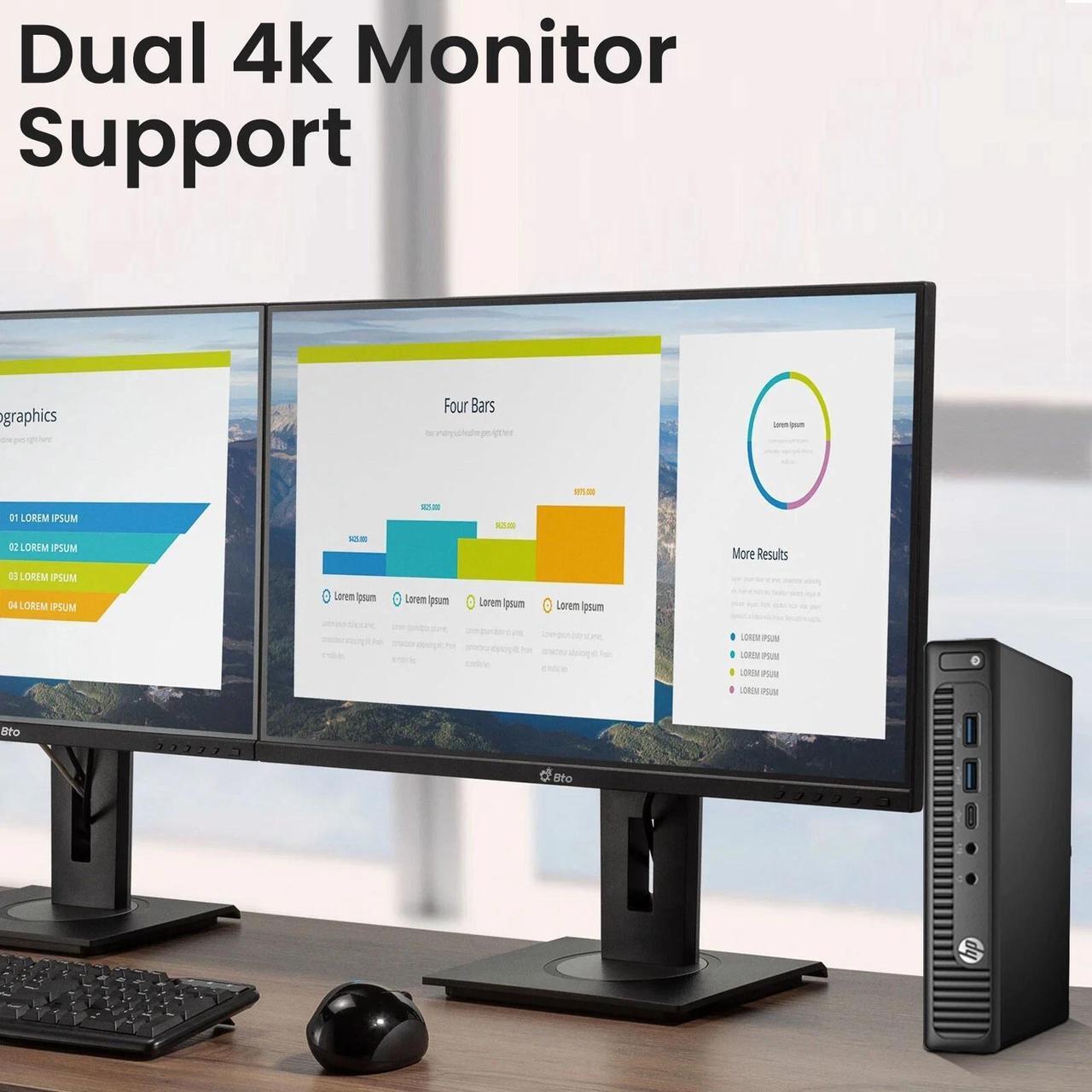 Alt view image 6 of 7 - HP EliteDesk 800 G2 Tiny Desktop Computer PC, Intel Quad Core i7-6700T upto 3.60GHz, 16GB DDR4 Ram, 256GB SSD, Built-in Wi-Fi , Keyboard & Mouse, Windows 11 Professional (Refurbished)