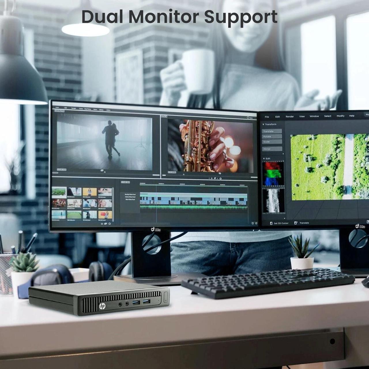 Alt view image 5 of 7 - HP EliteDesk 800 G2 Tiny Desktop Computer PC, Intel Quad Core i7-6700T upto 3.60GHz, 16GB DDR4 Ram, 256GB SSD, Built-in Wi-Fi , Keyboard & Mouse, Windows 11 Professional (Refurbished)