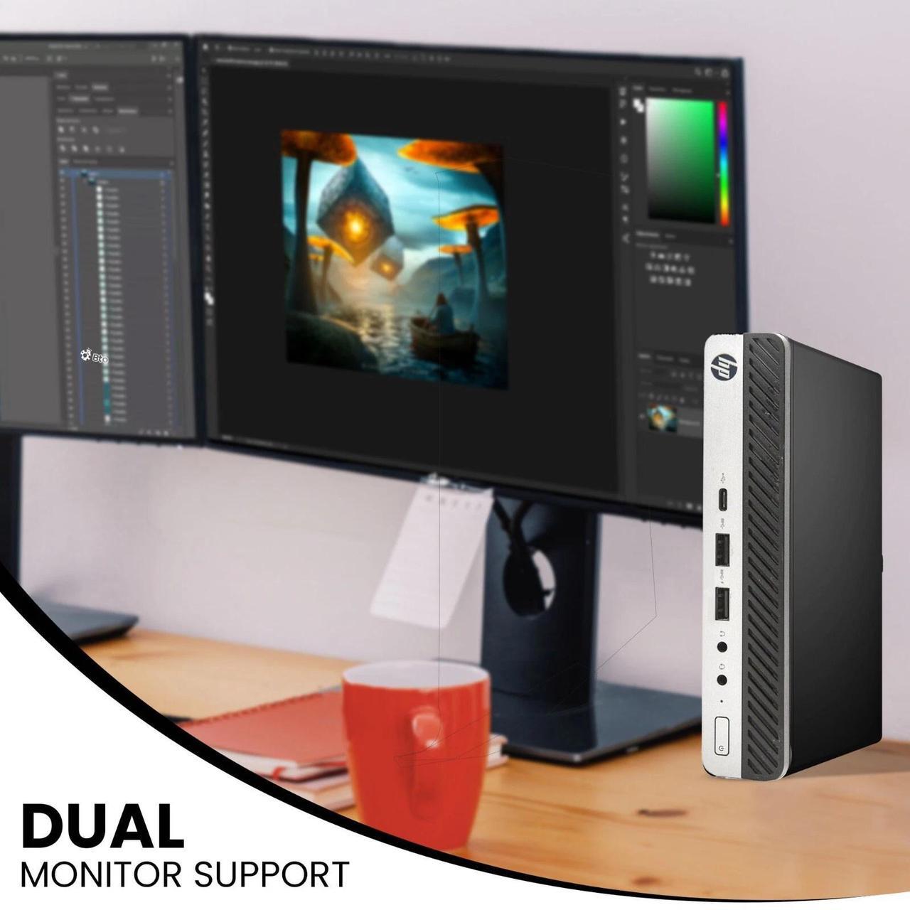 Alt view image 5 of 7 - HP 600 G4 Tiny Desktop Computer PC, Intel Hexa Core i5-8500T upto 3.50GHz, 16GB DDR4 Ram, 512GB SSD,Wi-Fi ,Wireless Keyboard & Mouse, Windows 11 Professional (Refurbished)