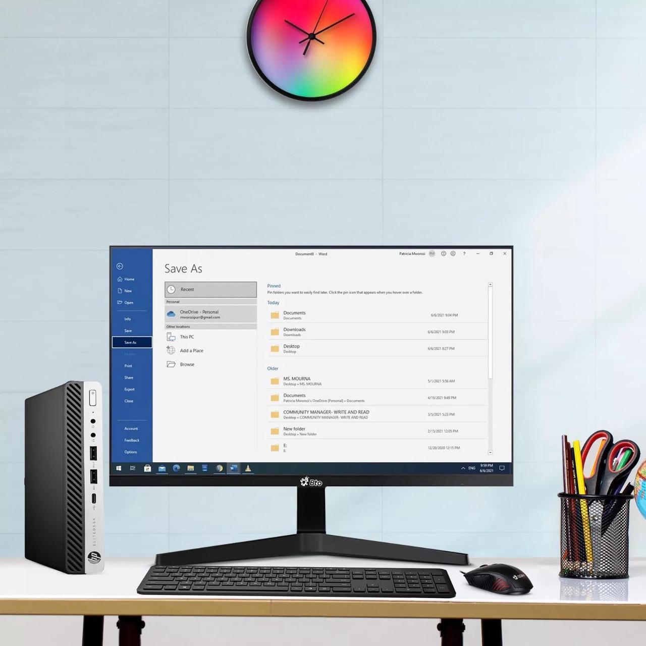 Alt view image 7 of 7 - HP 600 G4 Tiny Desktop Computer PC, Intel Hexa Core i5-8500T upto 3.50GHz, 32GB DDR4 Ram, 1TB NVMe, Built-in Wi-Fi ,24Inch Monitor, Wireless Keyboard & Mouse, Windows 11 Professional (Refurbished)