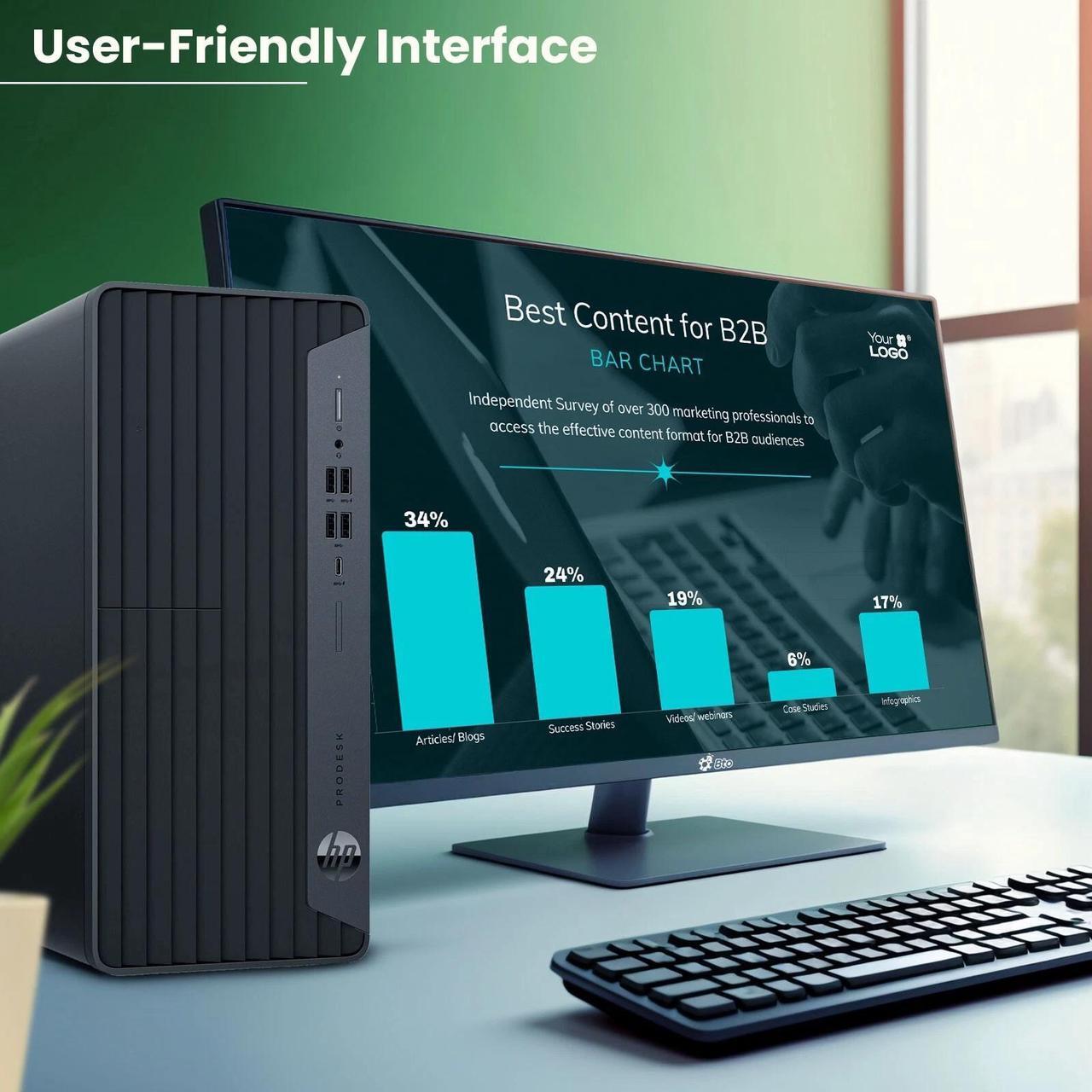 Alt view image 7 of 7 - HP ProDesk 600 G6 Tower Desktop PC, Intel Hexa Core i5-10500 10th Gen. Processor up to 4.50 GHz, 32GB DDR4 Ram, 1TB SSD, Keyboard & Mouse, Built-in Wi-Fi, Windows 11 Professional (Renewed)