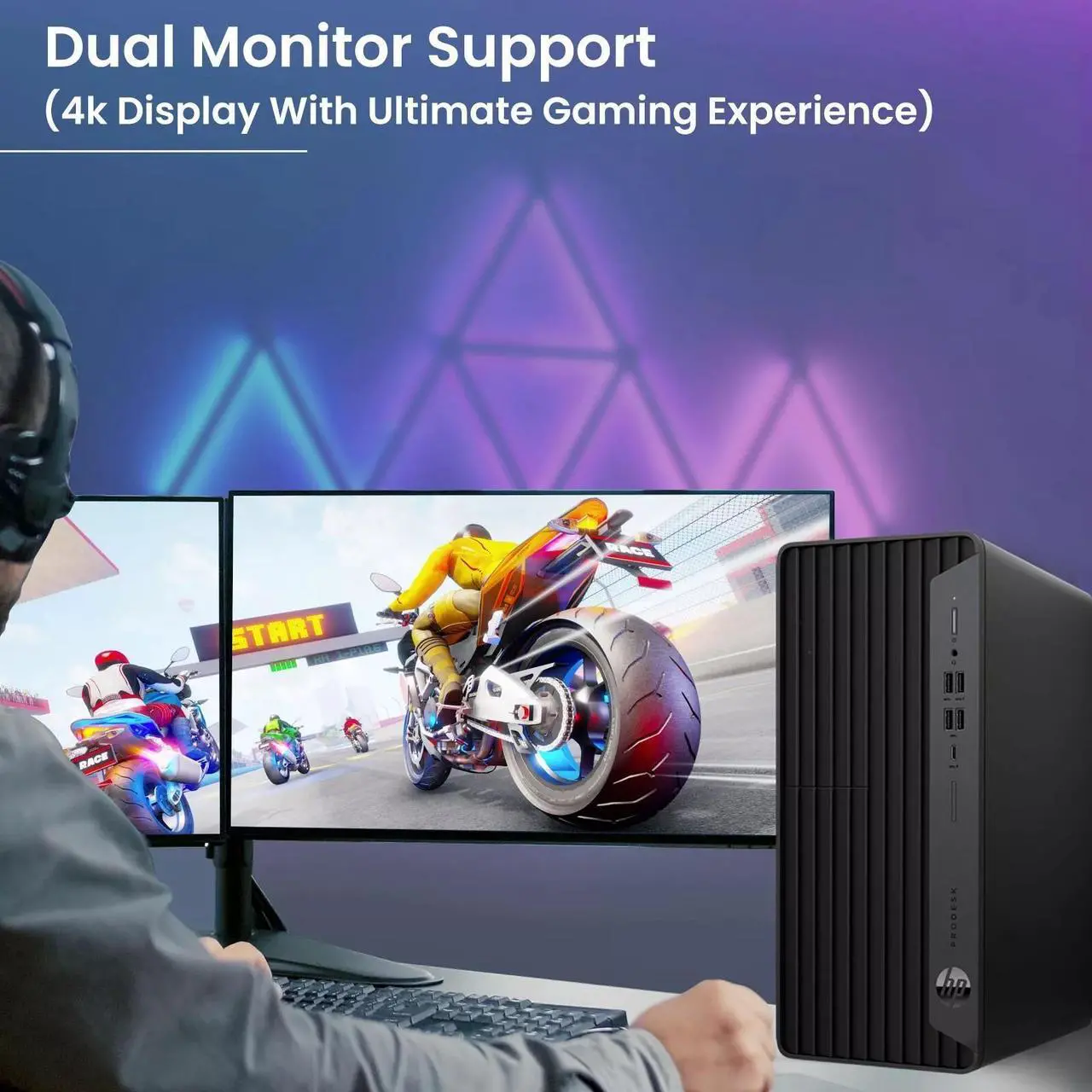Alt view image 3 of 7 - HP 600 G6 Tower Desktop PC, Intel Hexa Core i5-10500 10th Gen. Processor up to 4.50 GHz, 64GB DDR4 Ram, 2TB SSD, NVIDIA GeForce GTX 1050Ti, 24Inch Monitor, RGB Keyboard & Mouse, Wi-Fi, Window 11