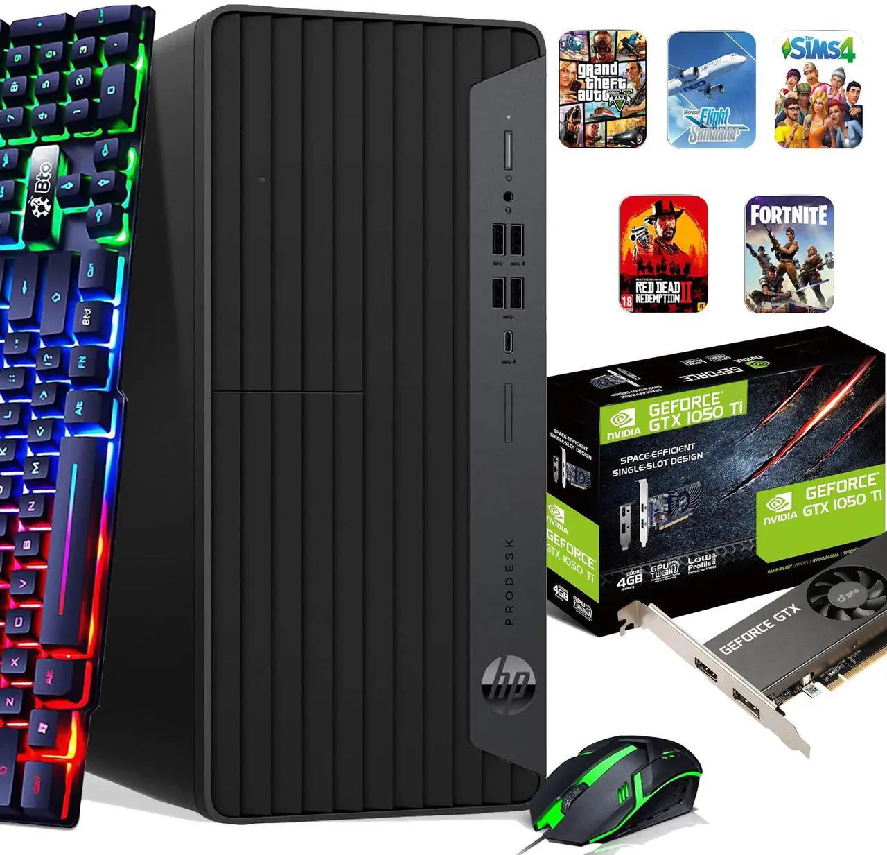 Alt view image 2 of 7 - HP 600 G6 Tower Desktop PC, Intel Hexa Core i5-10500 10th Gen. Processor up to 4.50 GHz, 64GB DDR4 Ram, 2TB SSD, NVIDIA GeForce GTX 1050Ti, 24Inch Monitor, RGB Keyboard & Mouse, Wi-Fi, Window 11
