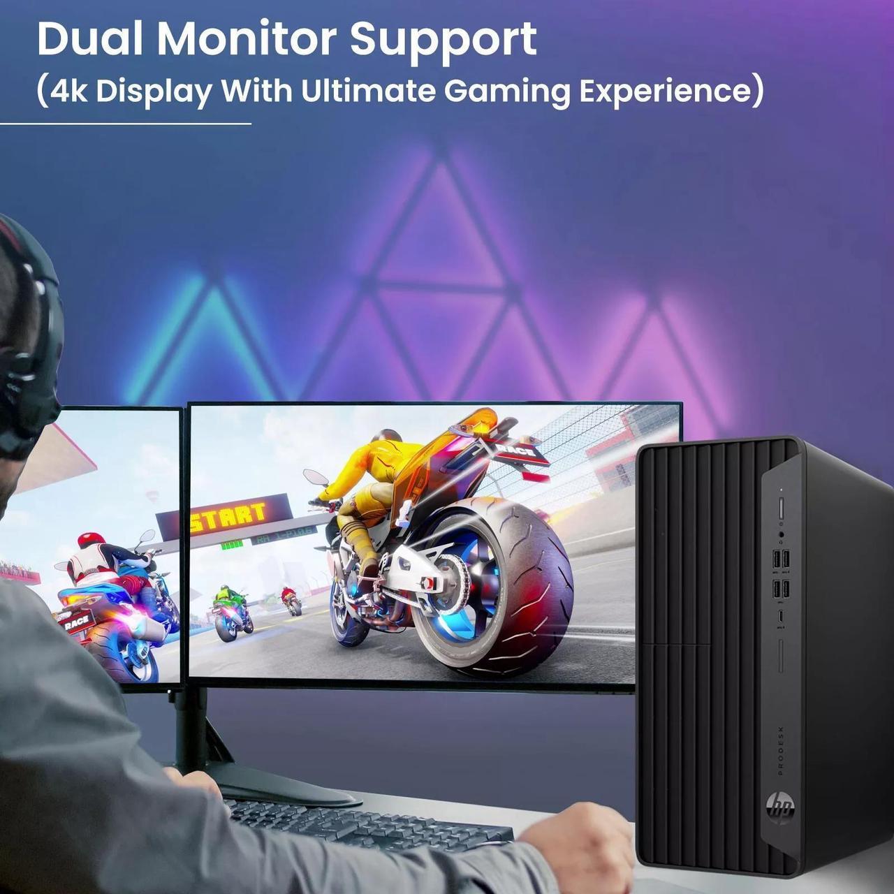 Alt view image 3 of 7 - HP 600 G6 Tower Desktop PC, Intel Hexa Core i5-10500 10th Gen. Processor up to 4.50 GHz, 32GB DDR4 Ram, 1TB SSD, NVIDIA GeForce GTX 1050Ti, 24Inch Monitor, RGB Keyboard & Mouse, Wi-Fi, Window 11 Pro