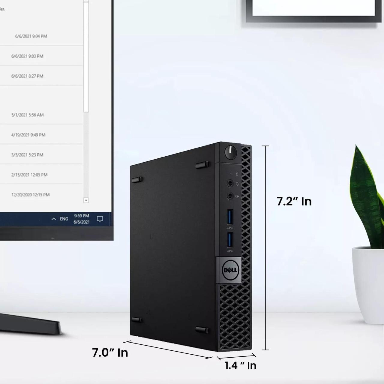 Alt view image 3 of 6 - Dell OptiPlex 3040 Tiny Desktop PC, Intel Quad Core i5-6500 6th Gen. Processor up to 3.10 GHz, 8GB DDR4 Ram, 256GB SSD , Keyboard & Mouse, Built-in Wi-Fi, Windows 11 Professional (Renewed)