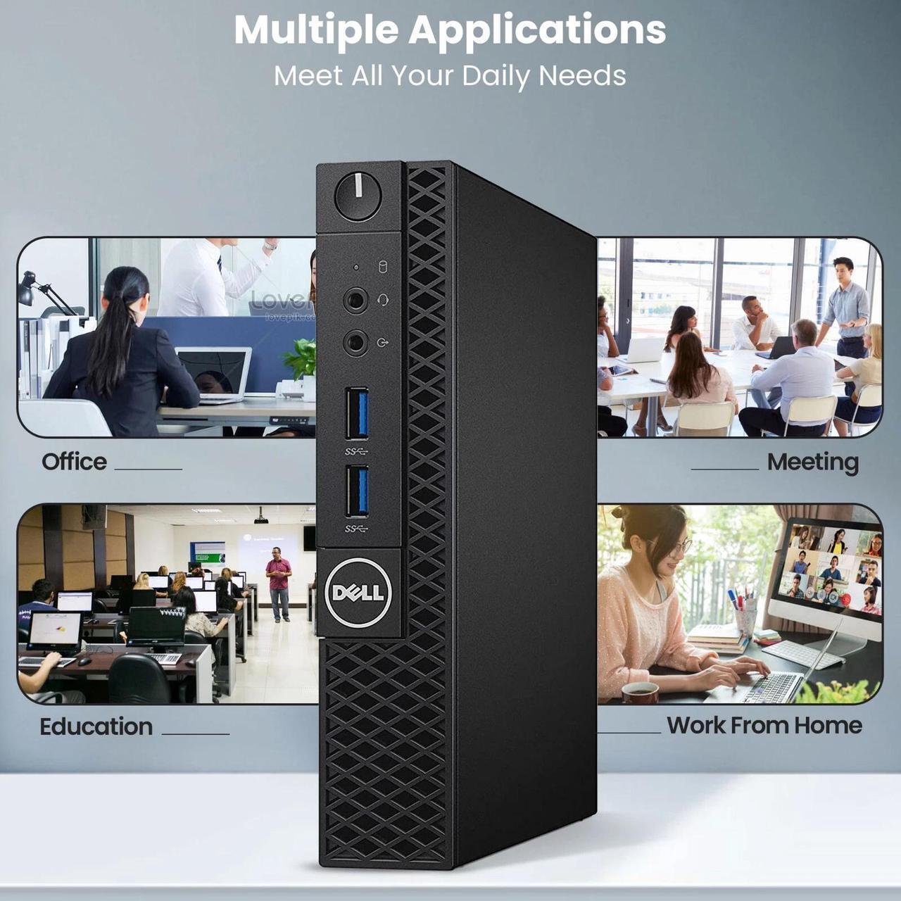 Alt view image 4 of 6 - Dell OptiPlex 3040 Tiny Desktop PC, Intel Quad Core i5-6500 6th Gen. Processor up to 3.10 GHz, 8GB DDR4 Ram, 256GB SSD , Keyboard & Mouse, Built-in Wi-Fi, Windows 11 Professional (Renewed)