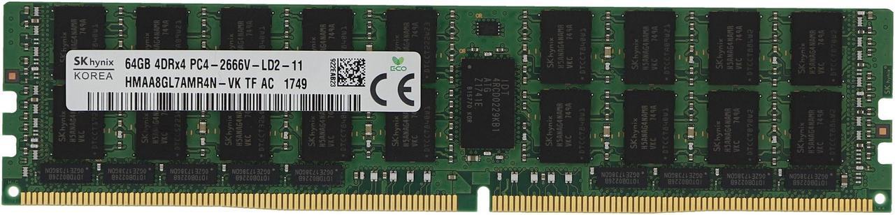 Main image of Hynix HMAA8GL7AMR4N-VK Memory 64GB DDR4-2666 ECC Load Reduced DIMM MEMORY for SUPERMICRO Single-Socket Blades