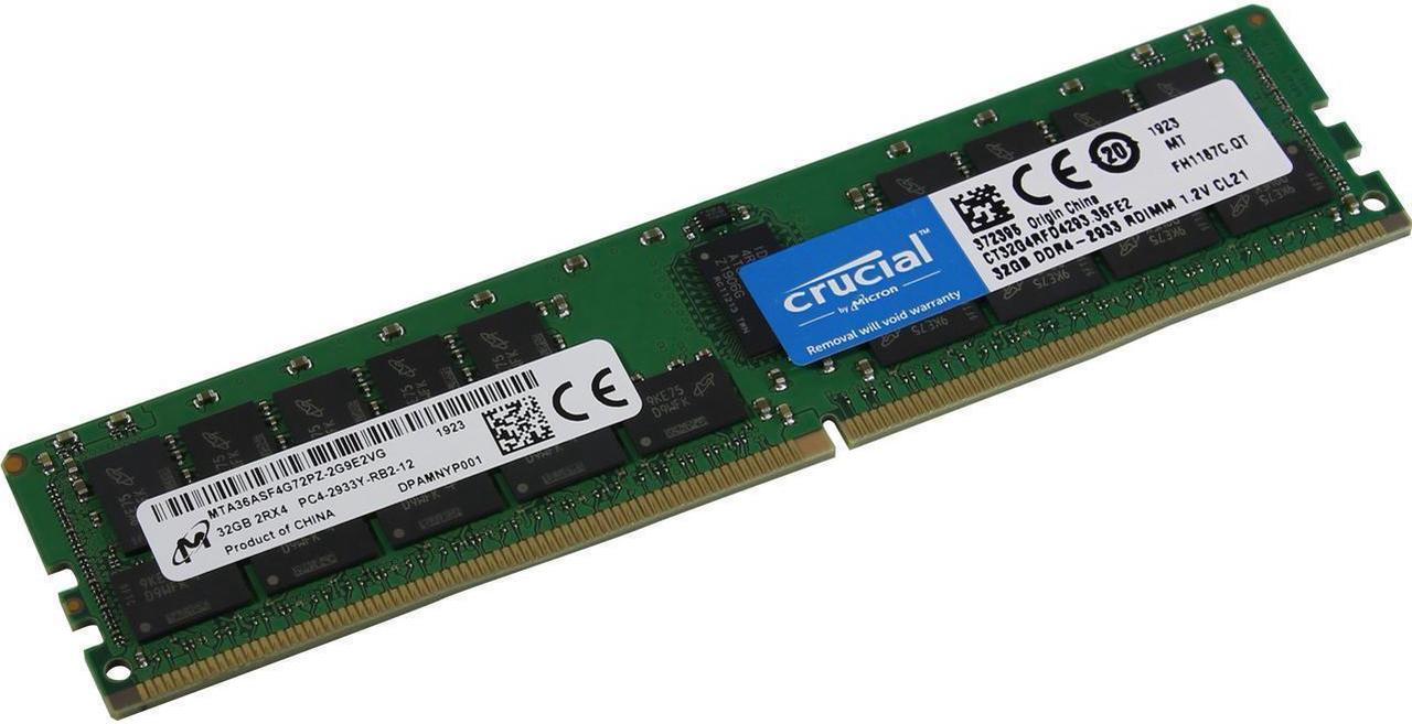 Crucial/Micron RAM Memory Model CT32G4RFD4293 32GB DDR4-2933 ECC Registered for Intel S2600WTT