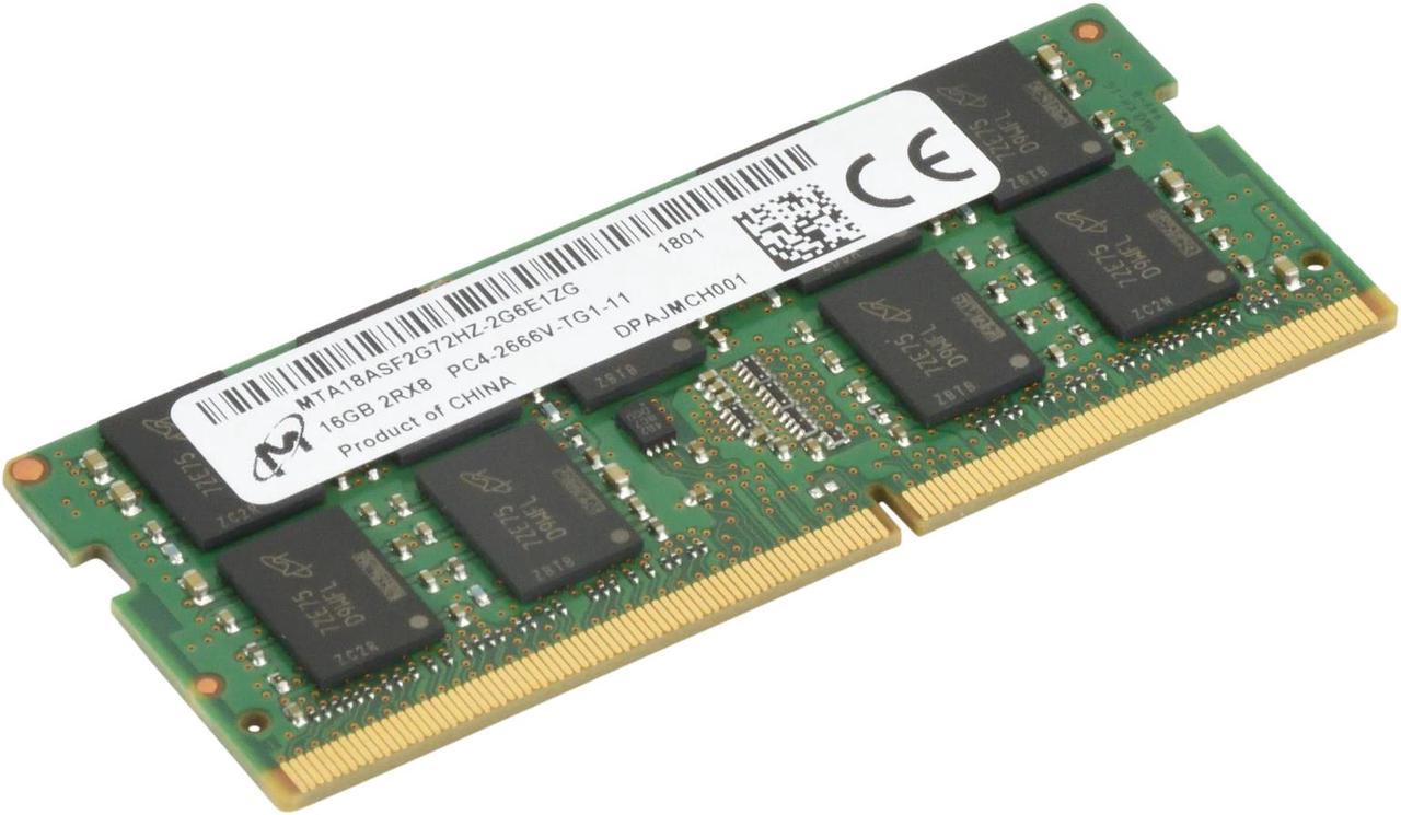 Crucial 16GB DDR4 2666 (PC4-21300) CL19 ECC Unbuffered SODIMM CT16G4TFD8266