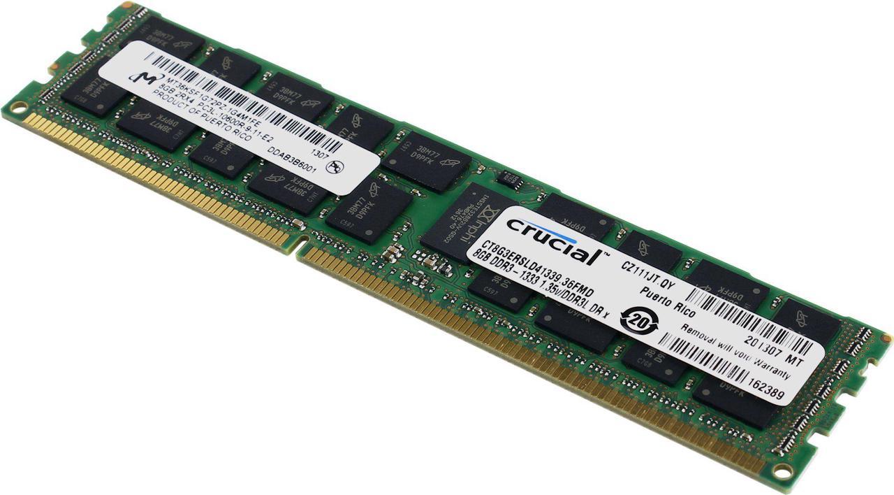 8GB DDR3L 1333MHz Registered ECC 1.35V CL9 PC3-10600 Dual Rank 240-Pin RDIMM Server Memory (Server Only, Not for Desktop/Laptop)