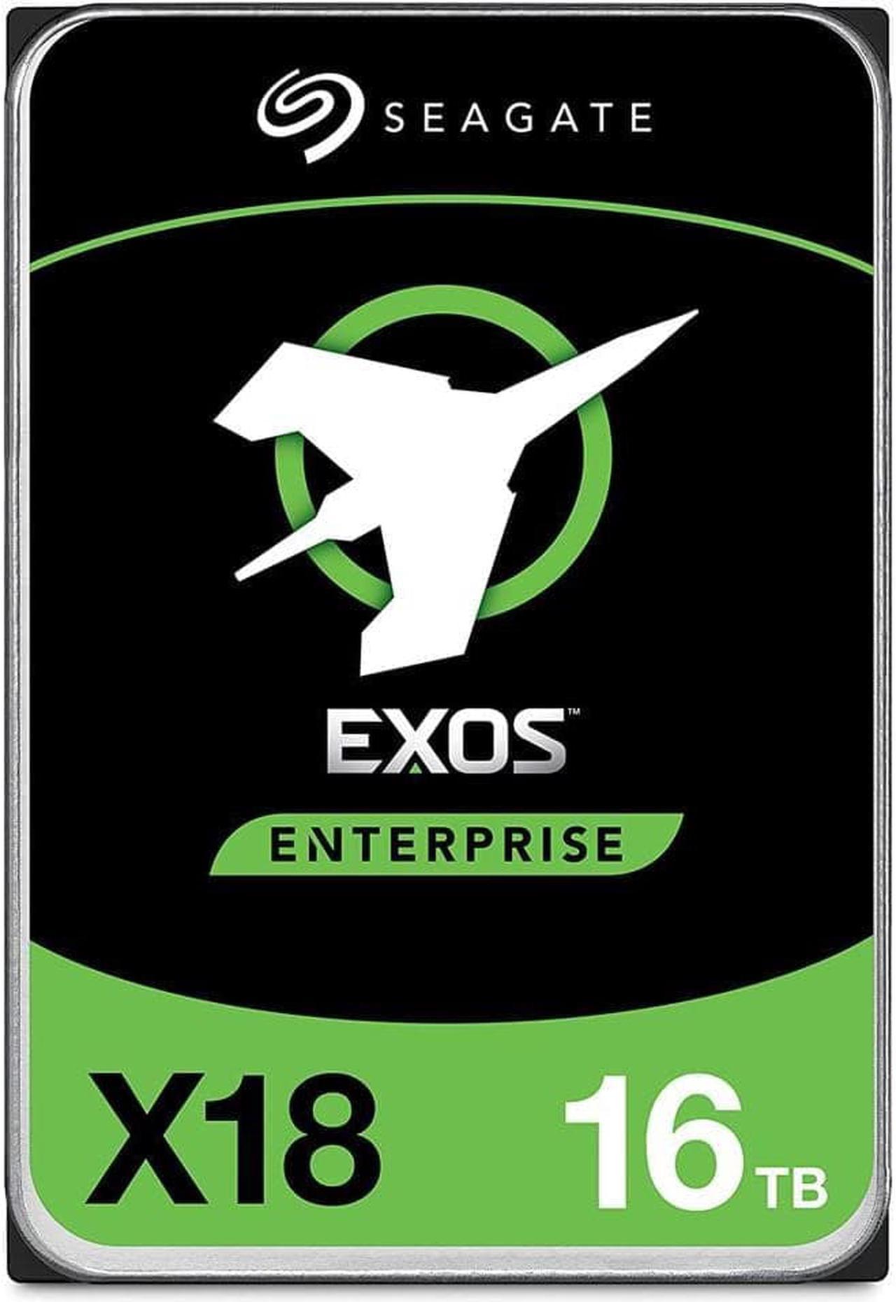 Seagate Exos 16TB Enterprise HDD X18 SATA 6Gb/s 512e/4Kn 7200 RPM 256MB Cache 3.5" Internal Hard Drive (ST16000NM000J)