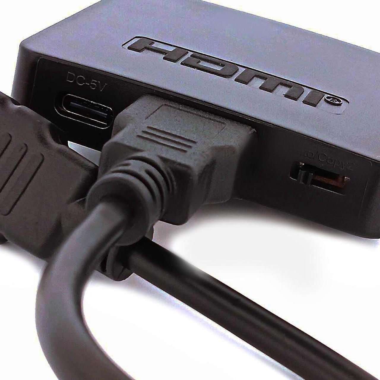 Alt view image 7 of 7 - Easyday HDMI1.4 splitter 1 input 2 output 1X2 4K/60HZ(YUV) all-in-one