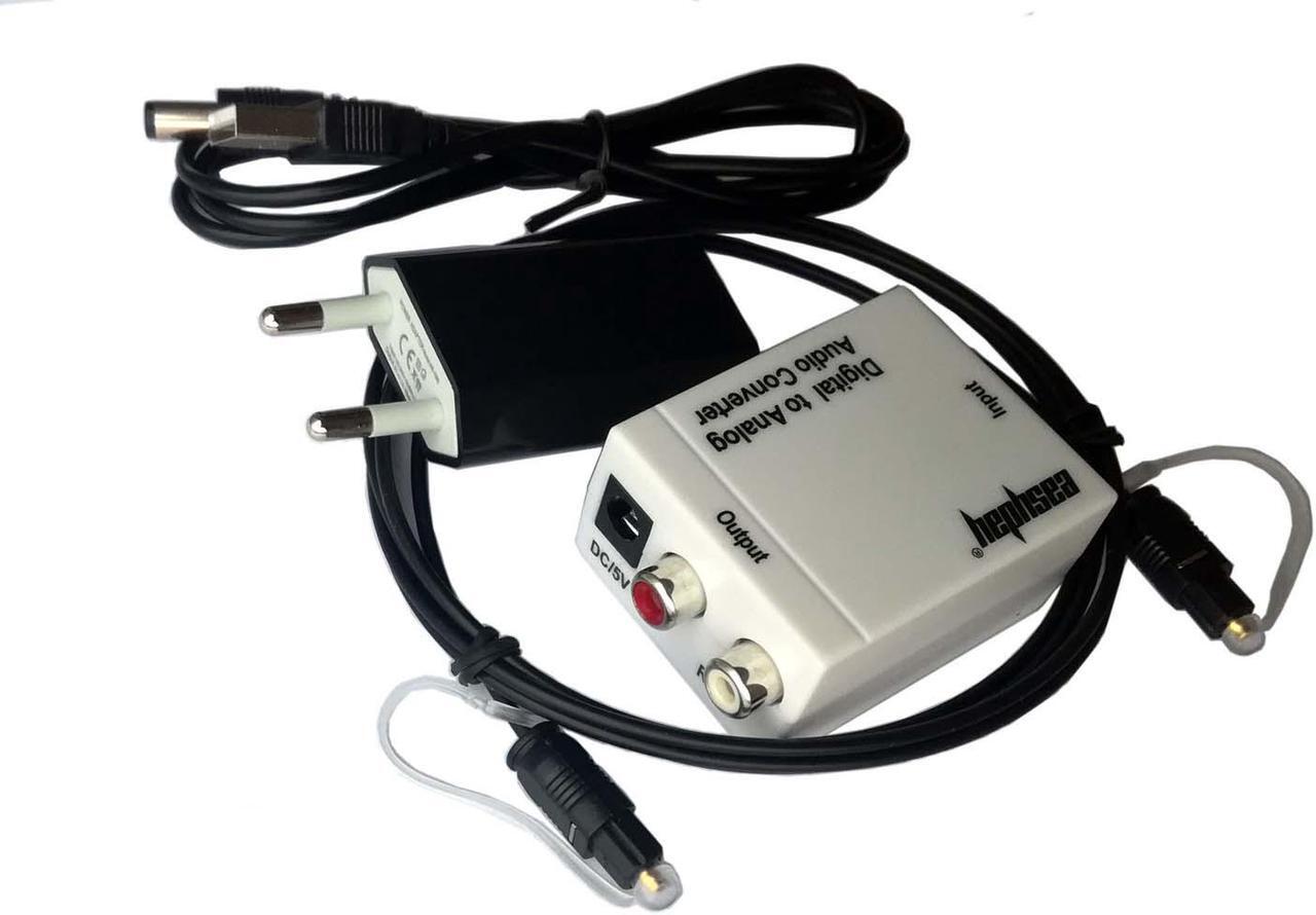 Main image of SPDIF Toslink Optical Coaxial Digital to Analog Audio Converter Adapter RCA L/R USNE_DACWHI_500CM_EU2