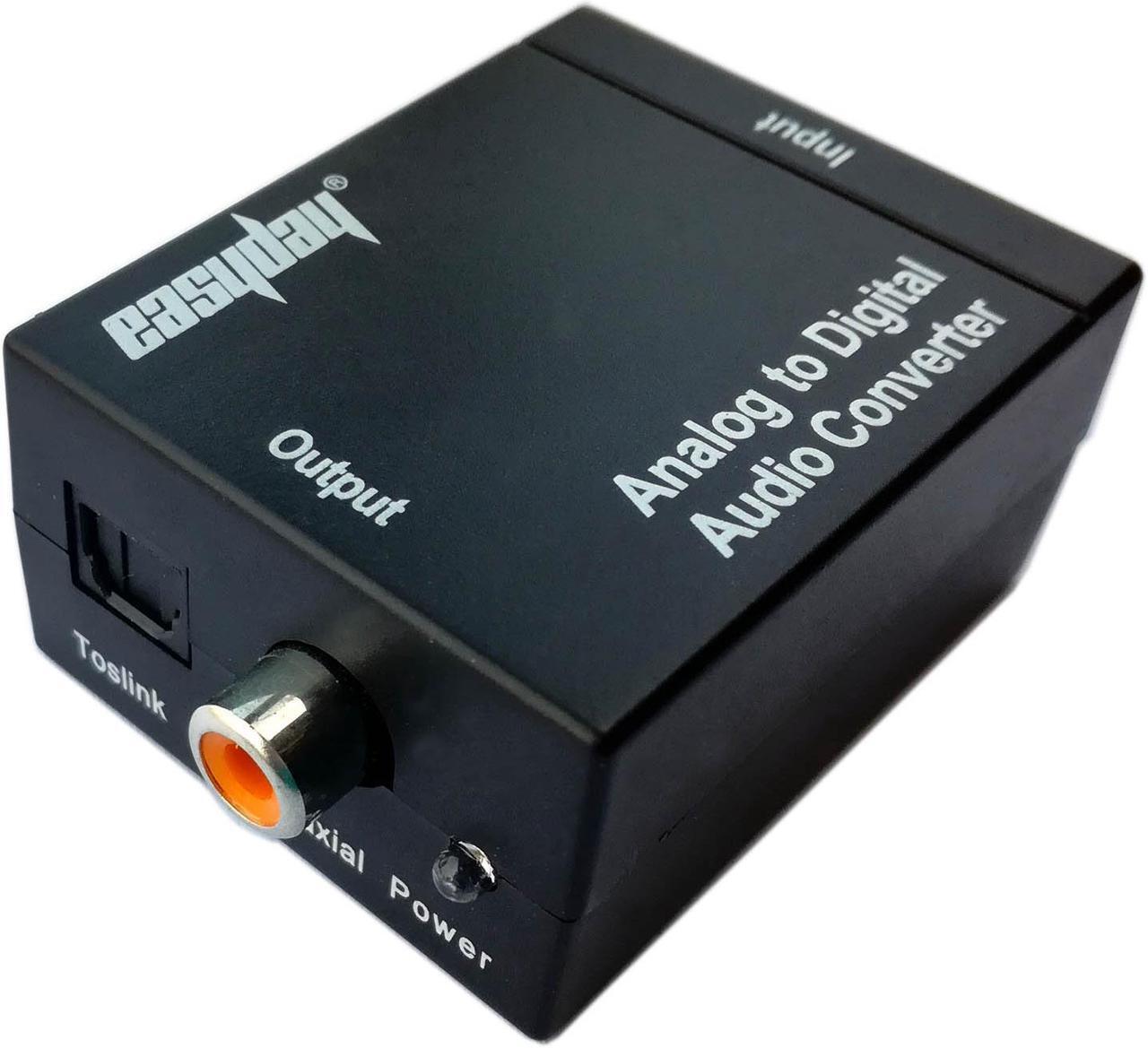 Alt view image 2 of 3 - RCA L/R Analog to Digital Audio Converter Adapter Optical Coaxial Toslink SPDIF