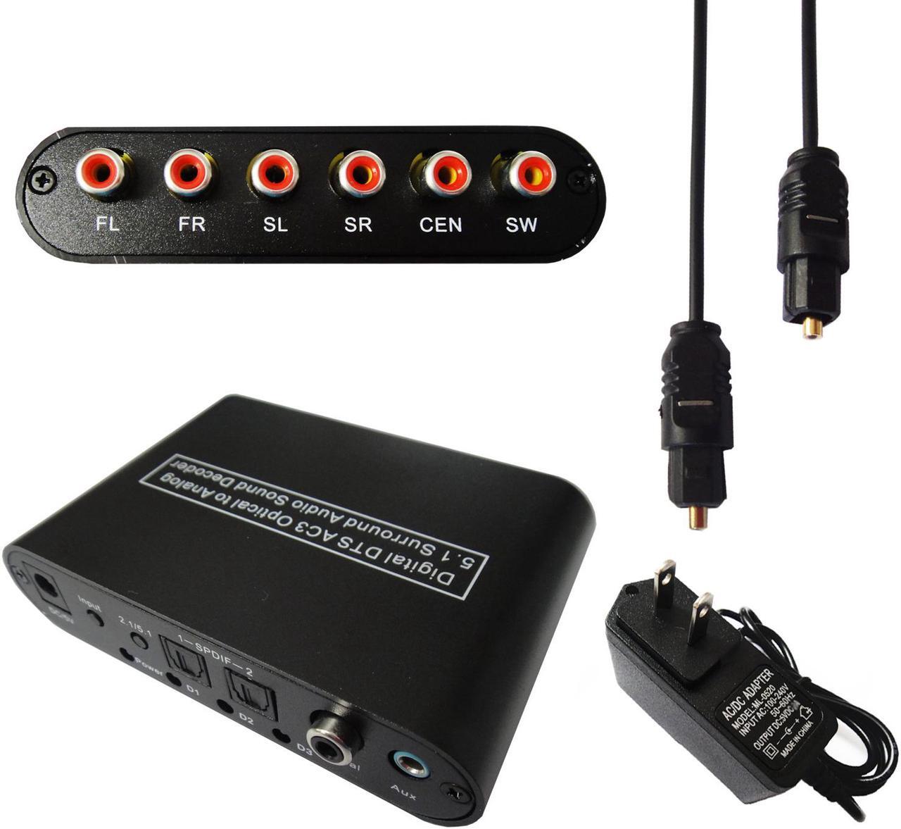Main image of Optical SPDIF Toslink Coaxial Digital to Analog 5.1 Audio Decoder Converter