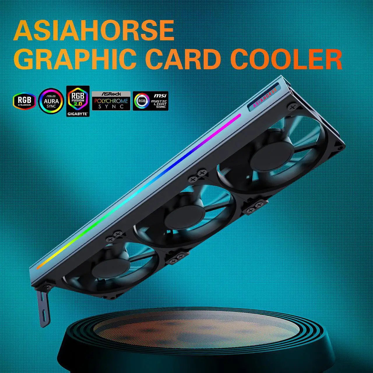 Alt view image 6 of 7 - ASIAHORSE Graphic Card Cooler 3 x 92mm PWM Fan WIth Led Frame,Support ASUS Aura SYNC/MSI Mystic Sync/ASROCK Aura RGB/GIGABYTE RGB Fusion (5V 3 Pin Addressable headers)