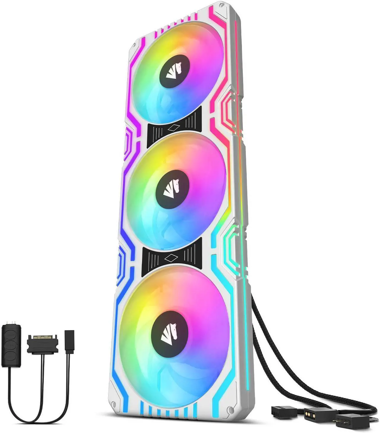 Main image of Asiahorse MATRIX-WHITE 58 Addressable RGB LEDs 360MM All-in-One Square Frame Integrated Fan With MB Sync/Analog Controller , Integrated PWM Control Fan for Computer Case and Liquid Cooling System