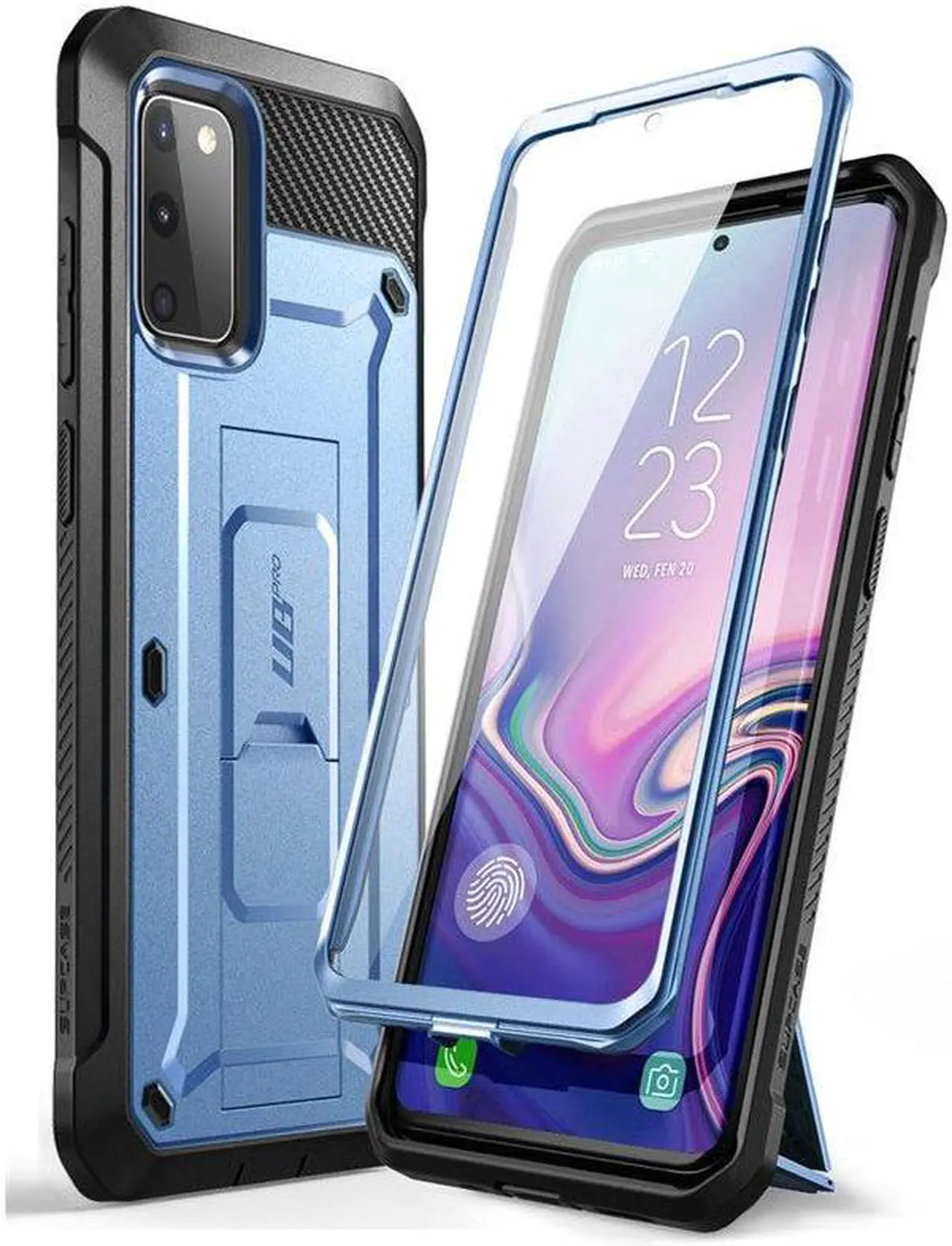 Alt view image 8 of 8 - Unicorn Beetle Pro Series Designed for Samsung Galaxy S20 FE 5G Case (2020 Release), Full-Body Dual Layer Rugged Holster & Kickstand Case with Built-in Screen Protector (Blue)