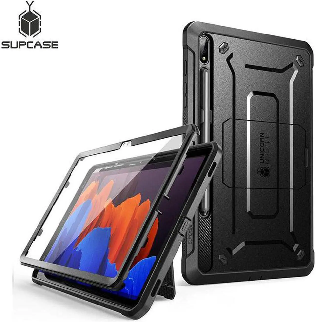 Alt view image 8 of 14 - SUPCASE Unicorn Beetle Pro Series Case for Samsung Galaxy Tab S8 Ultra (2022), with Built-in Screen Protector & S Pen Holder Full-Body Rugged Heavy Duty Case (Black)