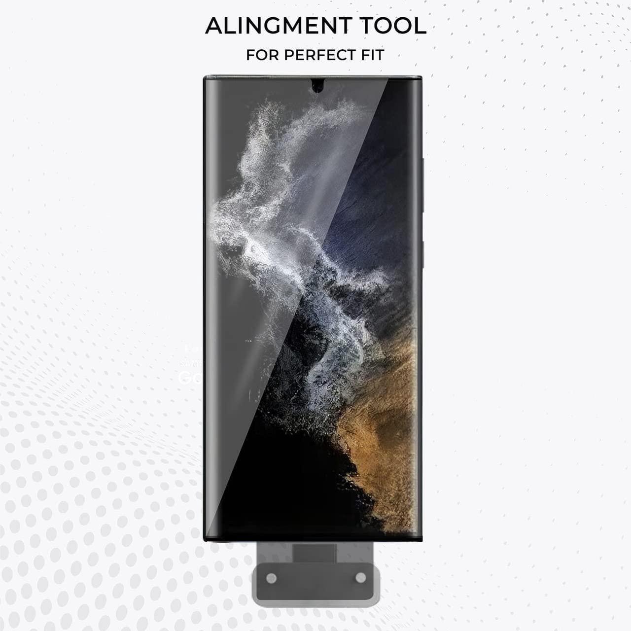 Alt view image 5 of 7 - Teckroot Screen Protector For Samsung Galaxy S22 Ultra | Glastic | Support Fingerprint Unlock, Case Friendly | Full Glue | Full Coverage Screen Guard | Not Glass | Scratch Resistant Edge Protection