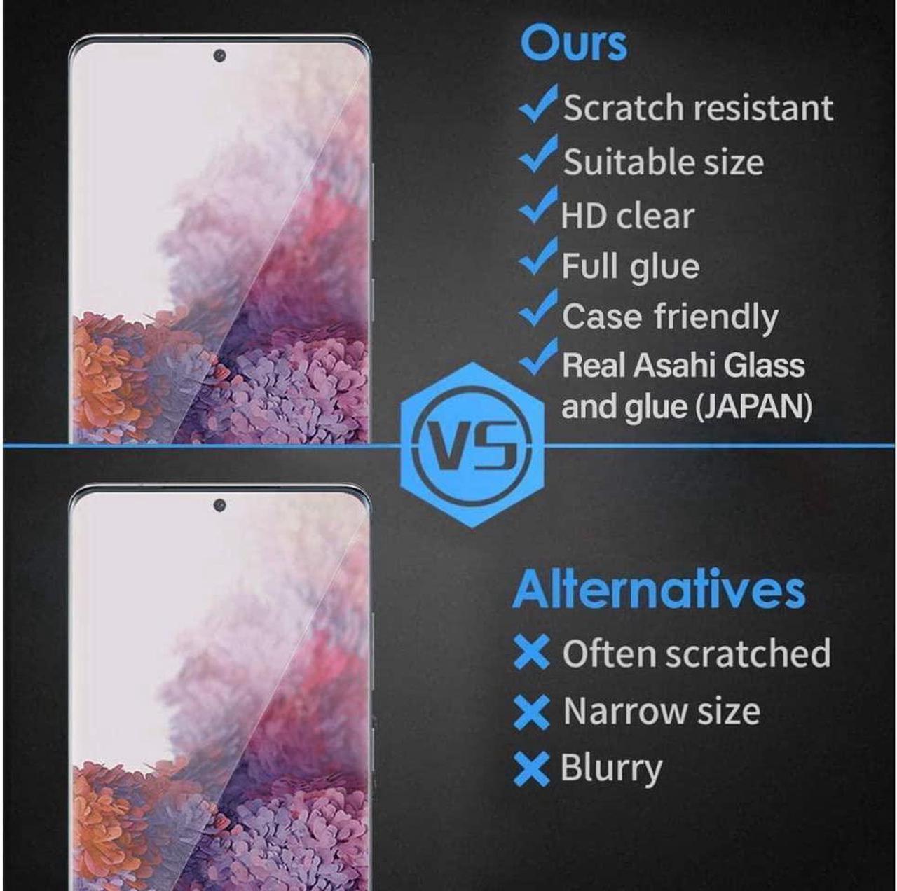 Alt view image 7 of 7 - Teckroot Screen Protector For Samsung Galaxy S22 Ultra | Glastic | Support Fingerprint Unlock, Case Friendly | Full Glue | Full Coverage Screen Guard | Not Glass | Scratch Resistant Edge Protection