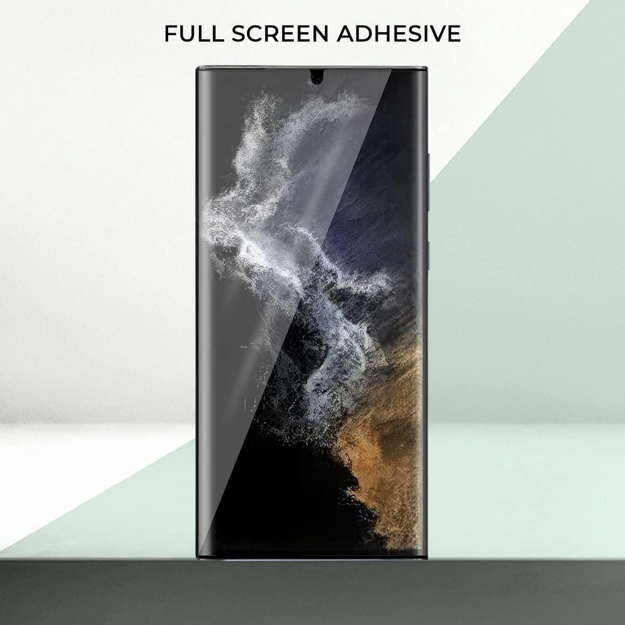 Alt view image 2 of 7 - Teckroot Screen Protector For Samsung Galaxy S22 Ultra | Glastic | Support Fingerprint Unlock, Case Friendly | Full Glue | Full Coverage Screen Guard | Not Glass | Scratch Resistant Edge Protection