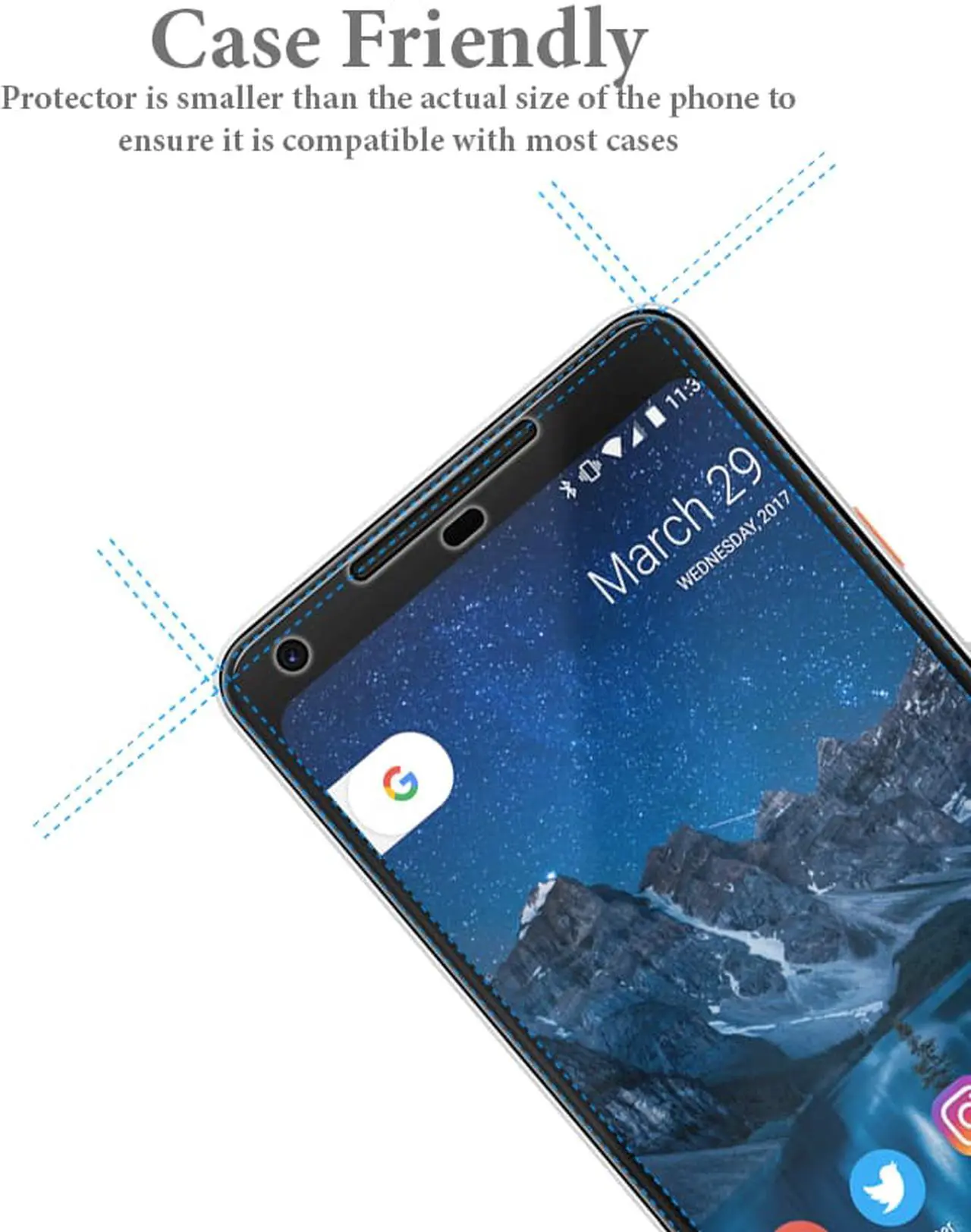 Alt view image 2 of 4 - TeckRoot Google Pixel 3 XL [3 Pack] Tempered Glass Screen Protector ProShield Edition Full Screen [High Definition] [Bubble Free] [Anti-Scratches] [Easy to Install]