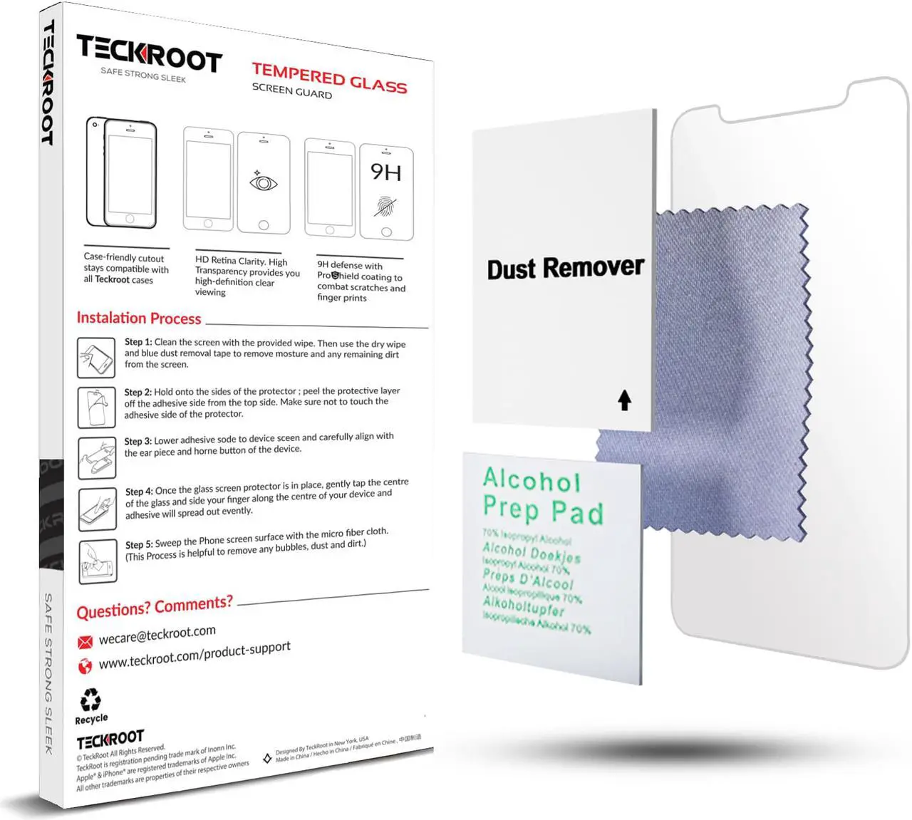Alt view image 4 of 4 - TeckRoot Google Pixel 3 XL [3 Pack] Tempered Glass Screen Protector ProShield Edition Full Screen [High Definition] [Bubble Free] [Anti-Scratches] [Easy to Install]