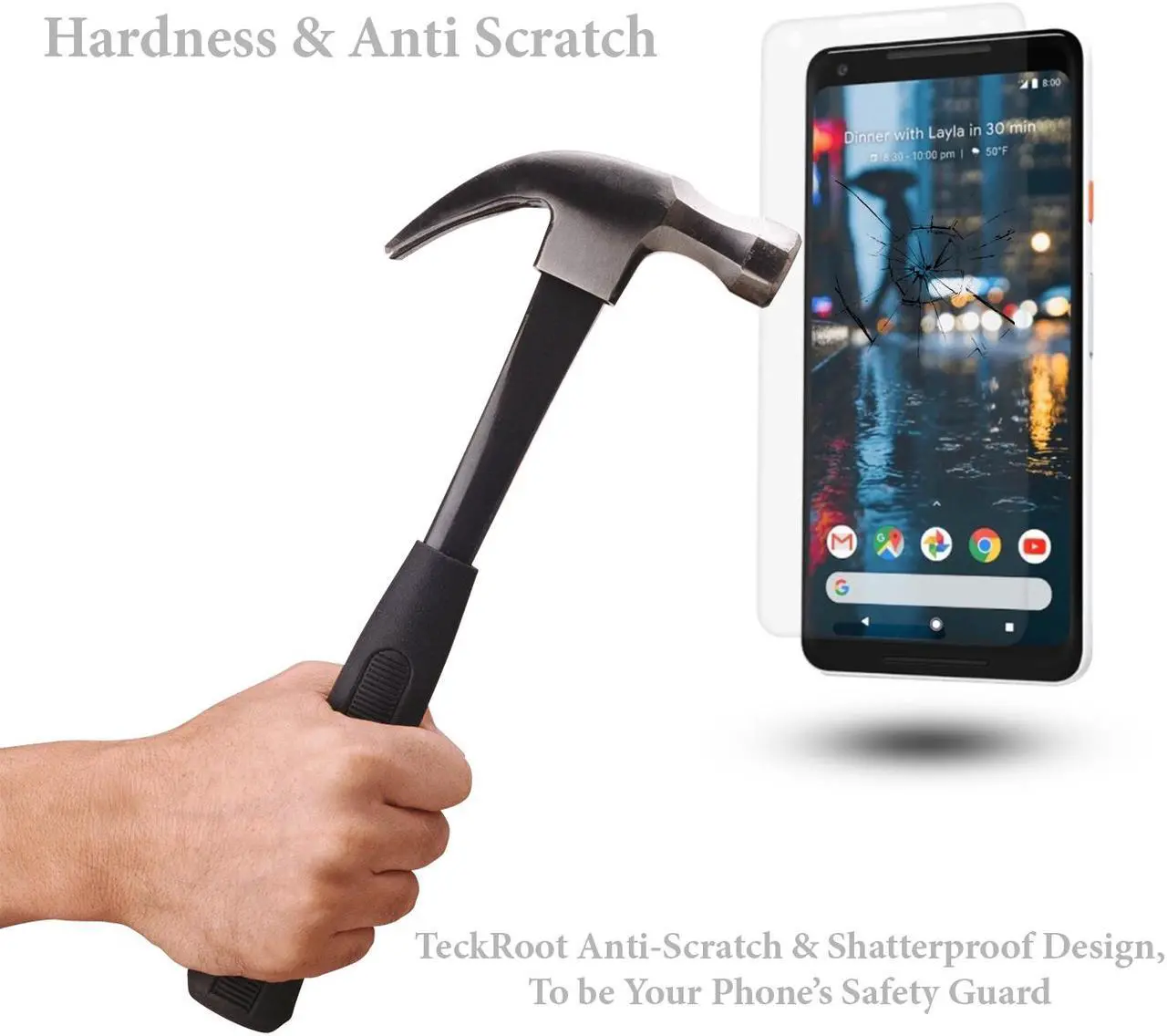 Main image of TeckRoot Google Pixel 3 XL [3 Pack] Tempered Glass Screen Protector ProShield Edition Full Screen [High Definition] [Bubble Free] [Anti-Scratches] [Easy to Install]
