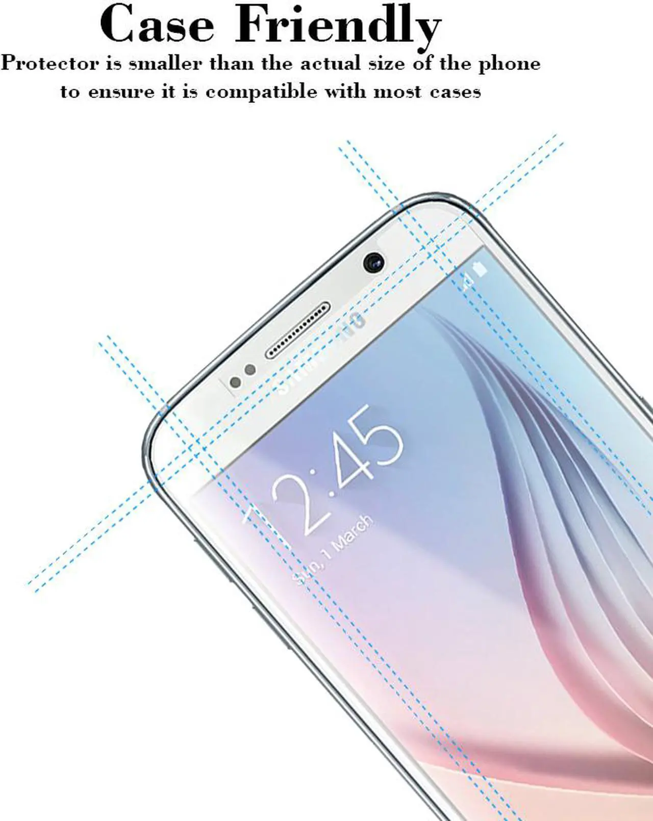 Alt view image 2 of 5 - [3 PACK] TeckRoot Galaxy S5 Tempered Glass Screen Protector ProShield Edition [0.3mm Ultra Thin 9H Hardness 2.5D Round Edge] [High Definition] [Bubble Free]