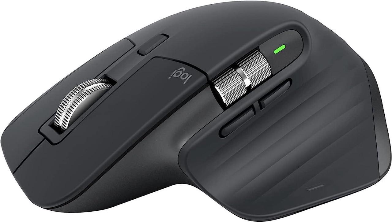 Logitech MX Master 3S - Wireless Performance Mouse, Ergo, 8K DPI, Track on Glass, Quiet Clicks, USB-C, Bluetooth, Windows, Linux, Chrome  Graphite