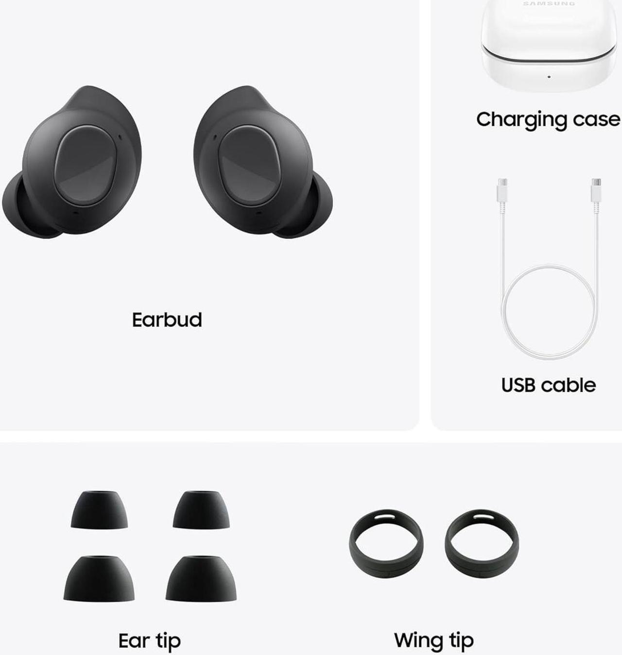Alt view image 4 of 13 - Samsung Galaxy Buds FE True Wireless Bluetooth Earbuds  SM-R400NZAAXAR - Graphite