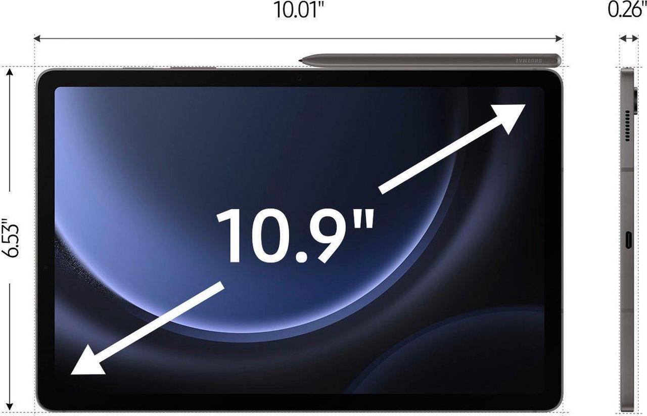 Alt view image 2 of 6 - SAMSUNG Galaxy Tab S9 FE Tablet 128GB 6GB RAM Unlocked 10.9 IPS LCD Screen, Wi-Fi + 5G, with S-Pen - Gray